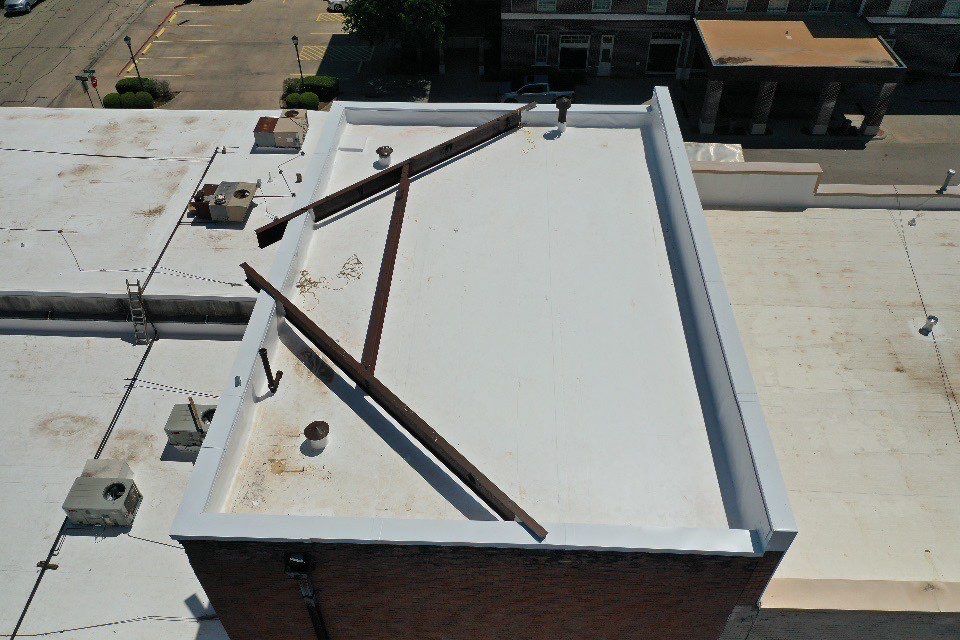 Commercial TPO Flat Roof in Cleburne, Tx by DT Roofing - Seth Wells