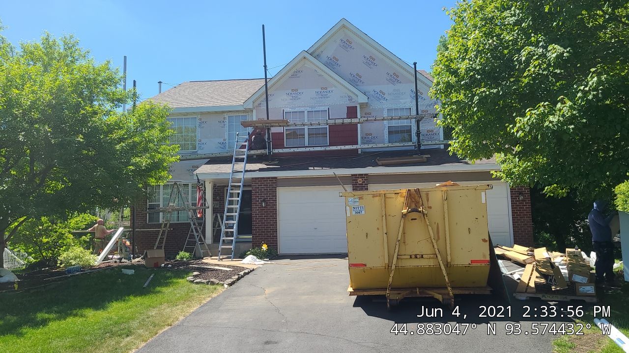 Full Exterior Restoration – Chanhassen, MN | Owens Corning Teak, Mastic Rugged Canyon & Russet Red Accents by First Impressions Exteriors