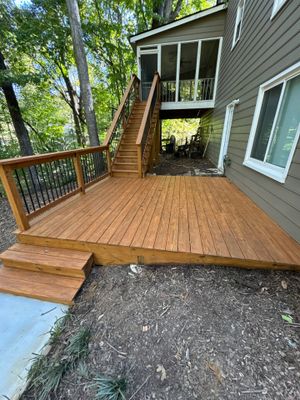 Multi-Level Deck Construction and Wood Staining in Kennesaw
