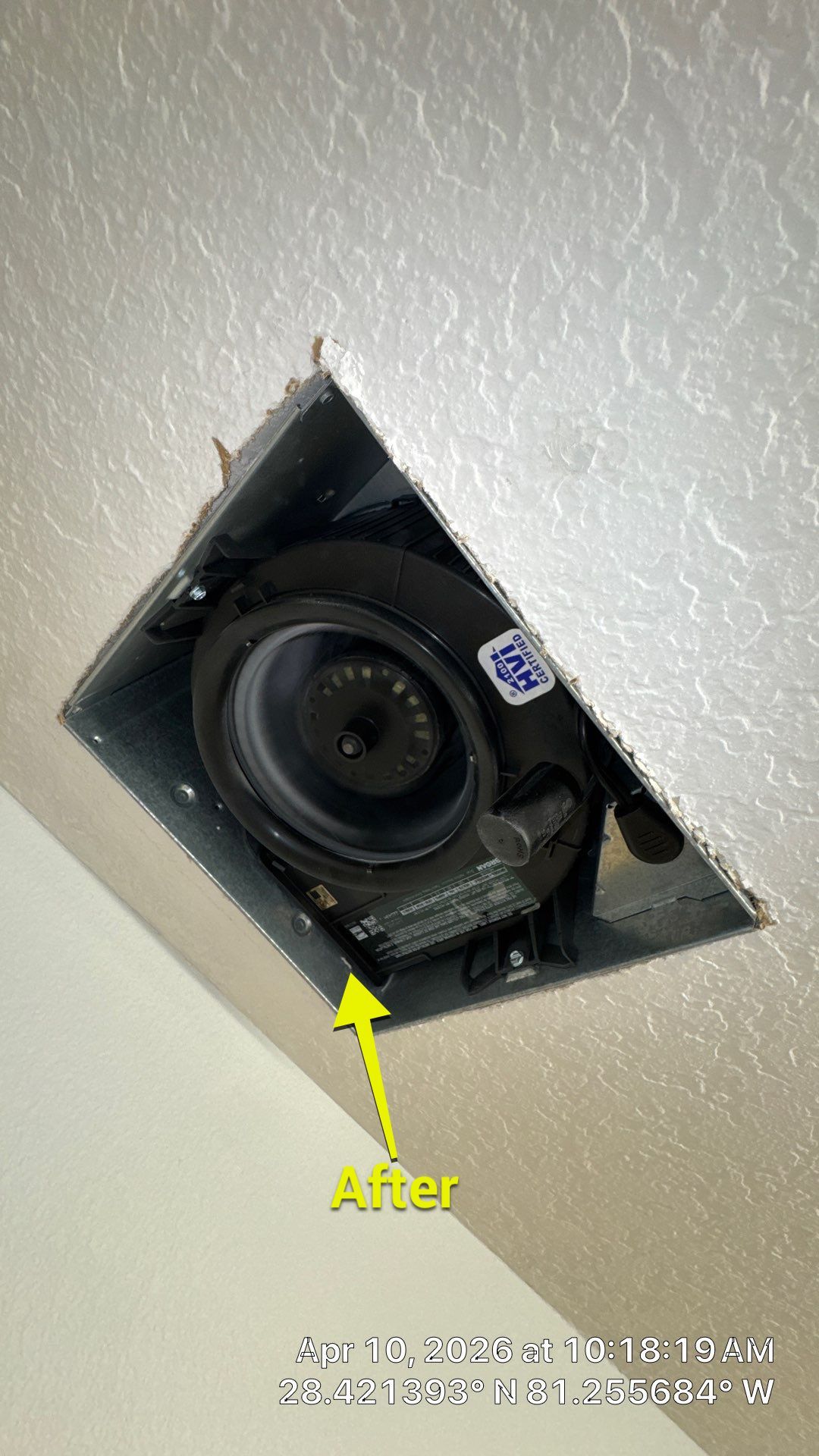 Air Duct Bath Fan Exhaust Cleaning in Orlando by Hygienic Air, Inc