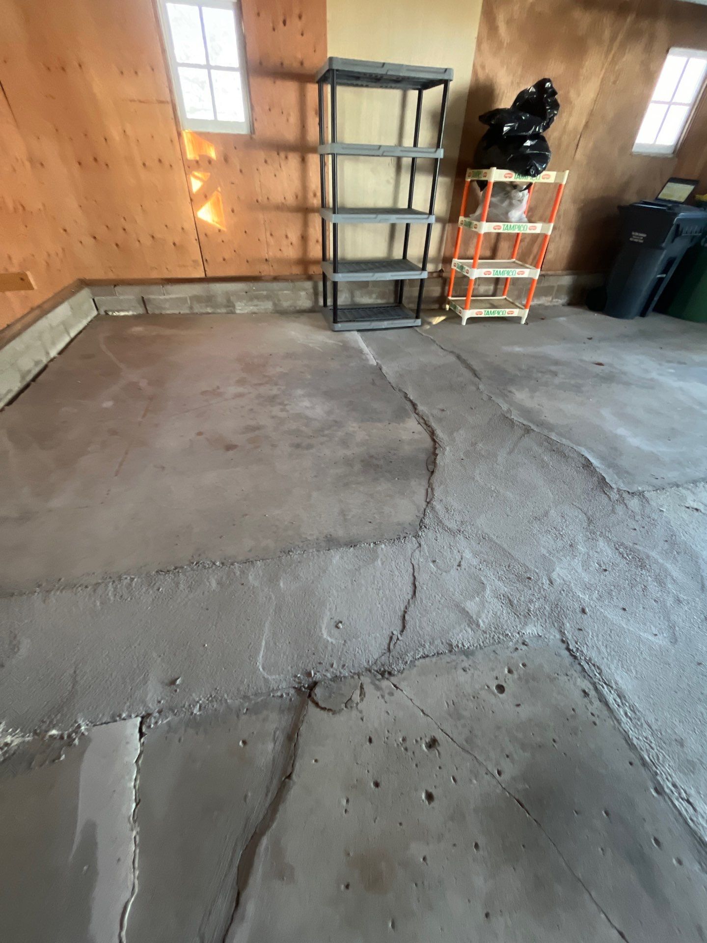 Multi-Colored Epoxy Garage Floor Coating and Concrete Stair Restoration by Select Painting, Coatings & Garage Cabinets