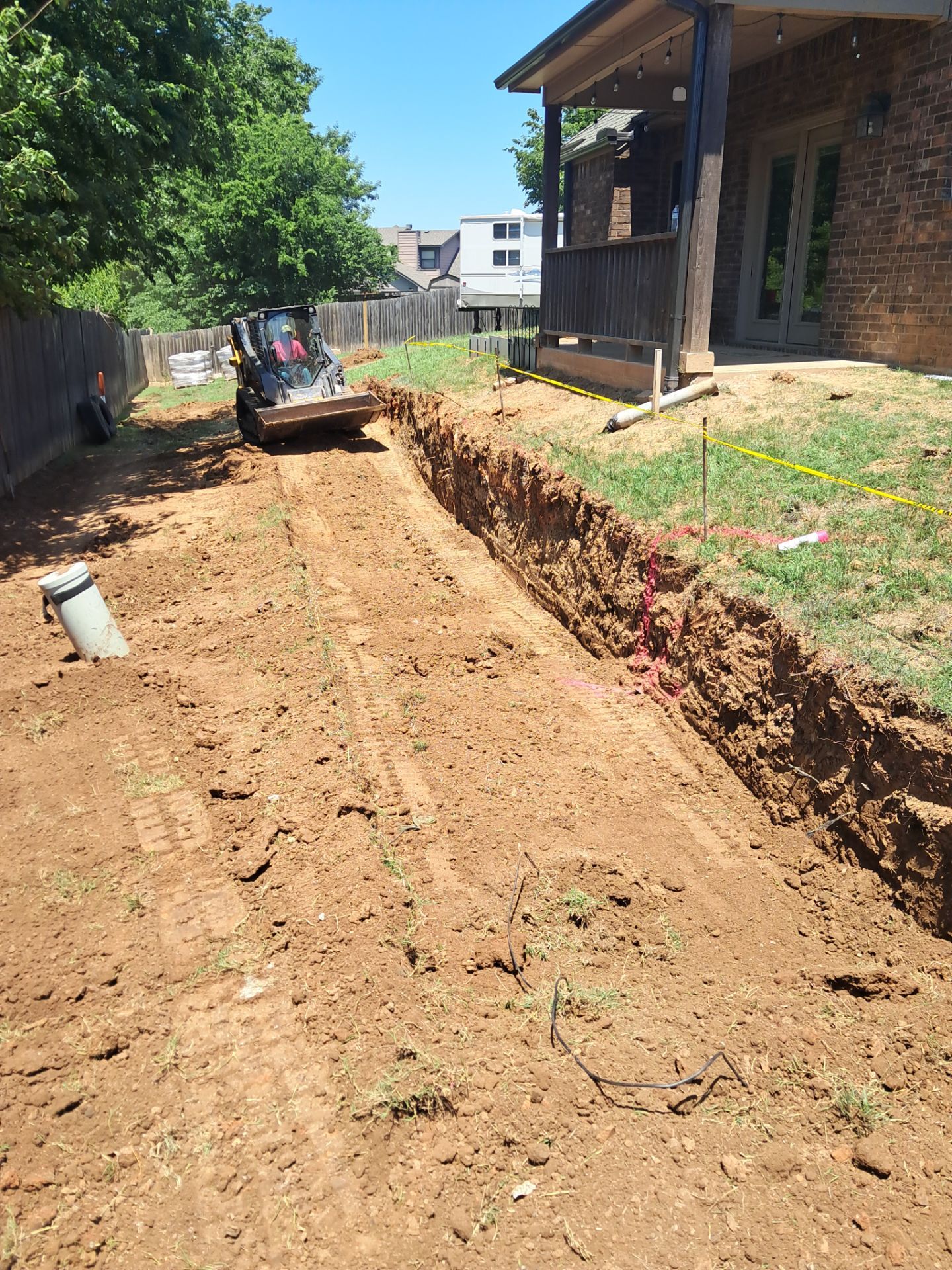 Custom Segmental Block Retaining Wall and Sod Installation in Lawton by Clays Services Inc