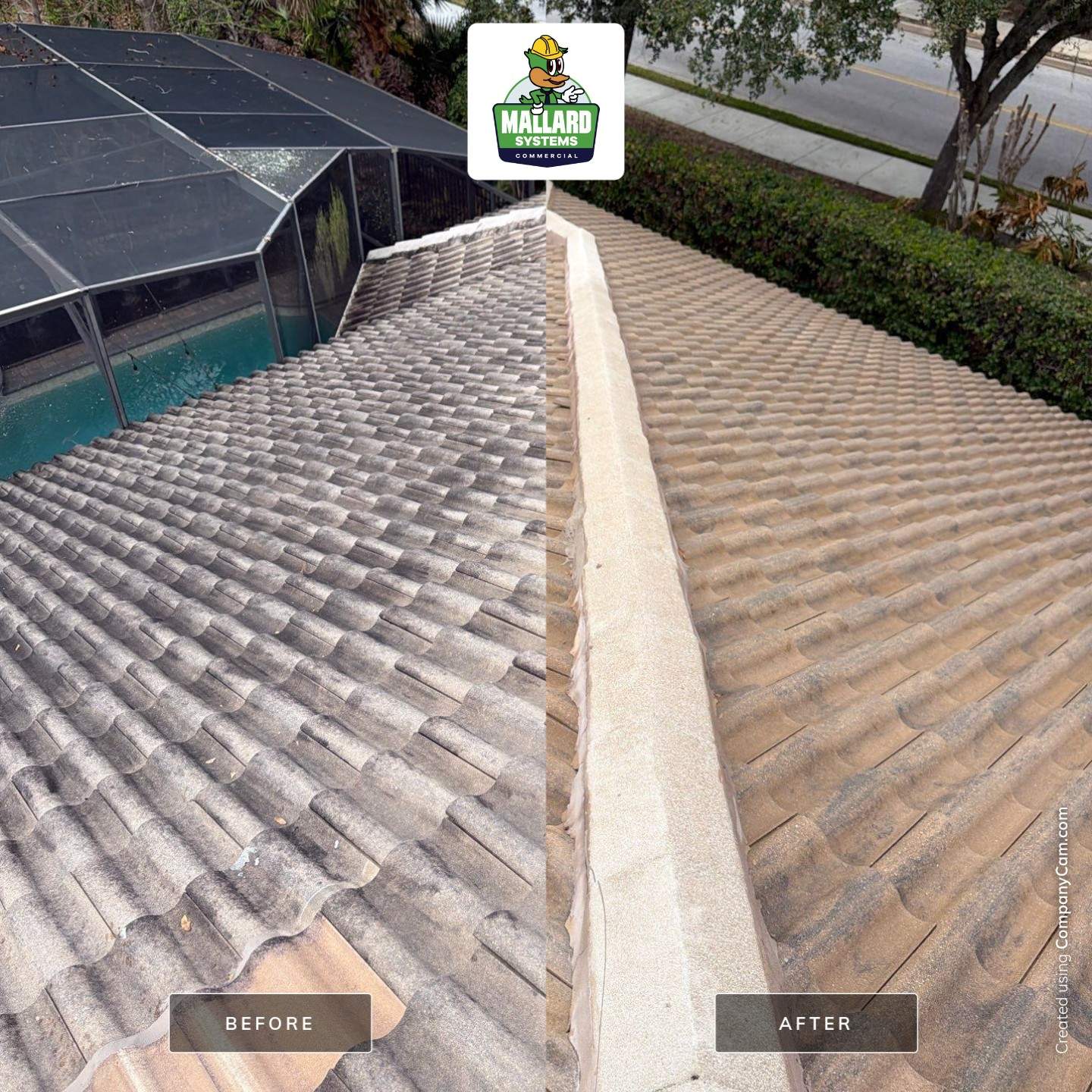 Barrel Tile Roof Cleaning by Mallard Systems
