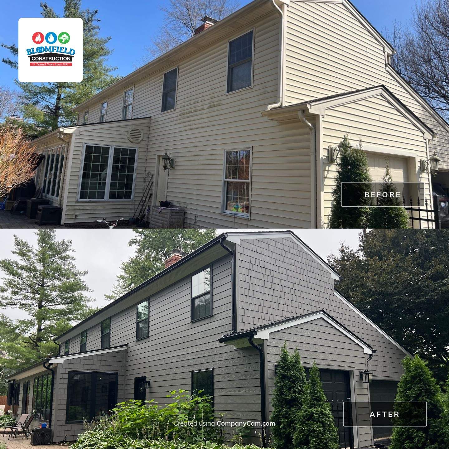 James Hardie Siding & CertainTeed Roof Replacement by Bloomfield Construction & Restoration