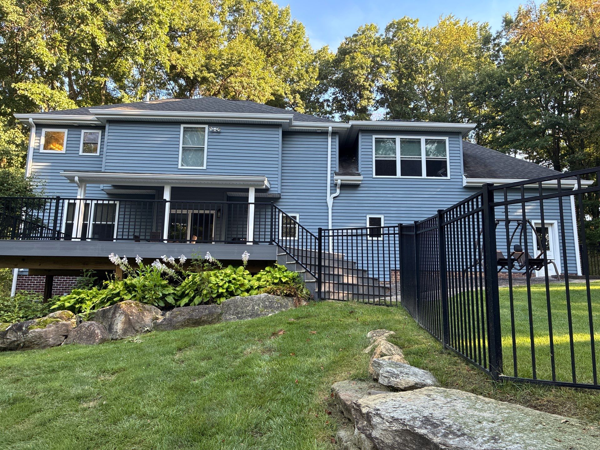 Full House Siding Renovation with English Wedgewood Vinyl in Gibsonia by Ideal Siding Pittsburgh