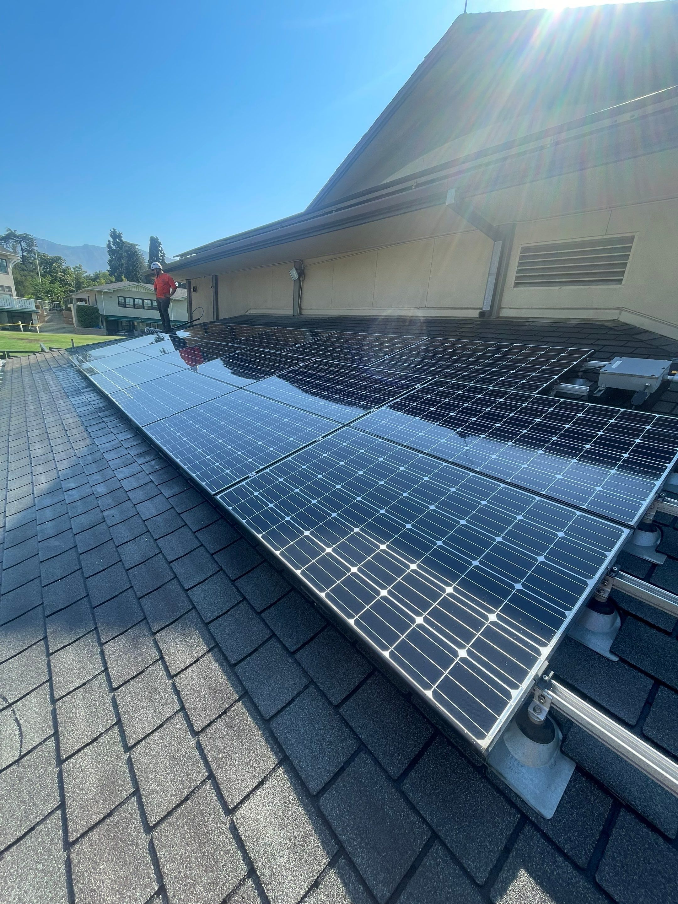Commercial Solar Panel Cleaning for Chandler School in Pasadena Ca by Palm Coast Solar Cleaning