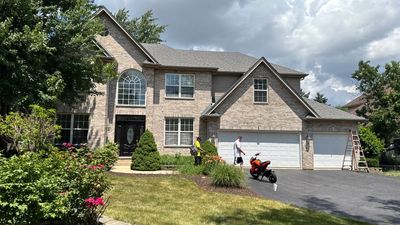 Completed gutter protection installation in Oswego, IL 60543