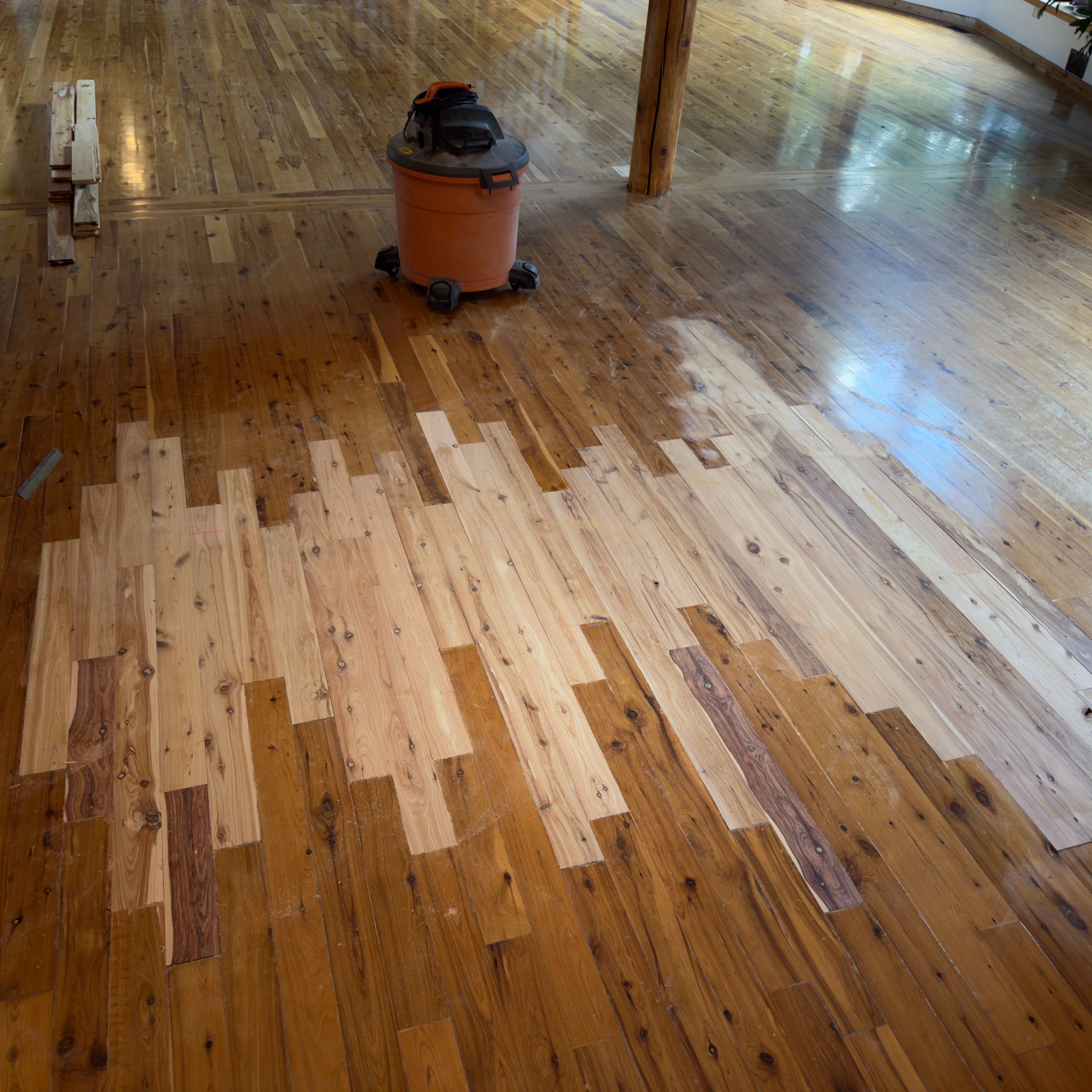 Austrailian Cypress Hardwood Repair and Refinishing in Shawnee by Rippnfinish