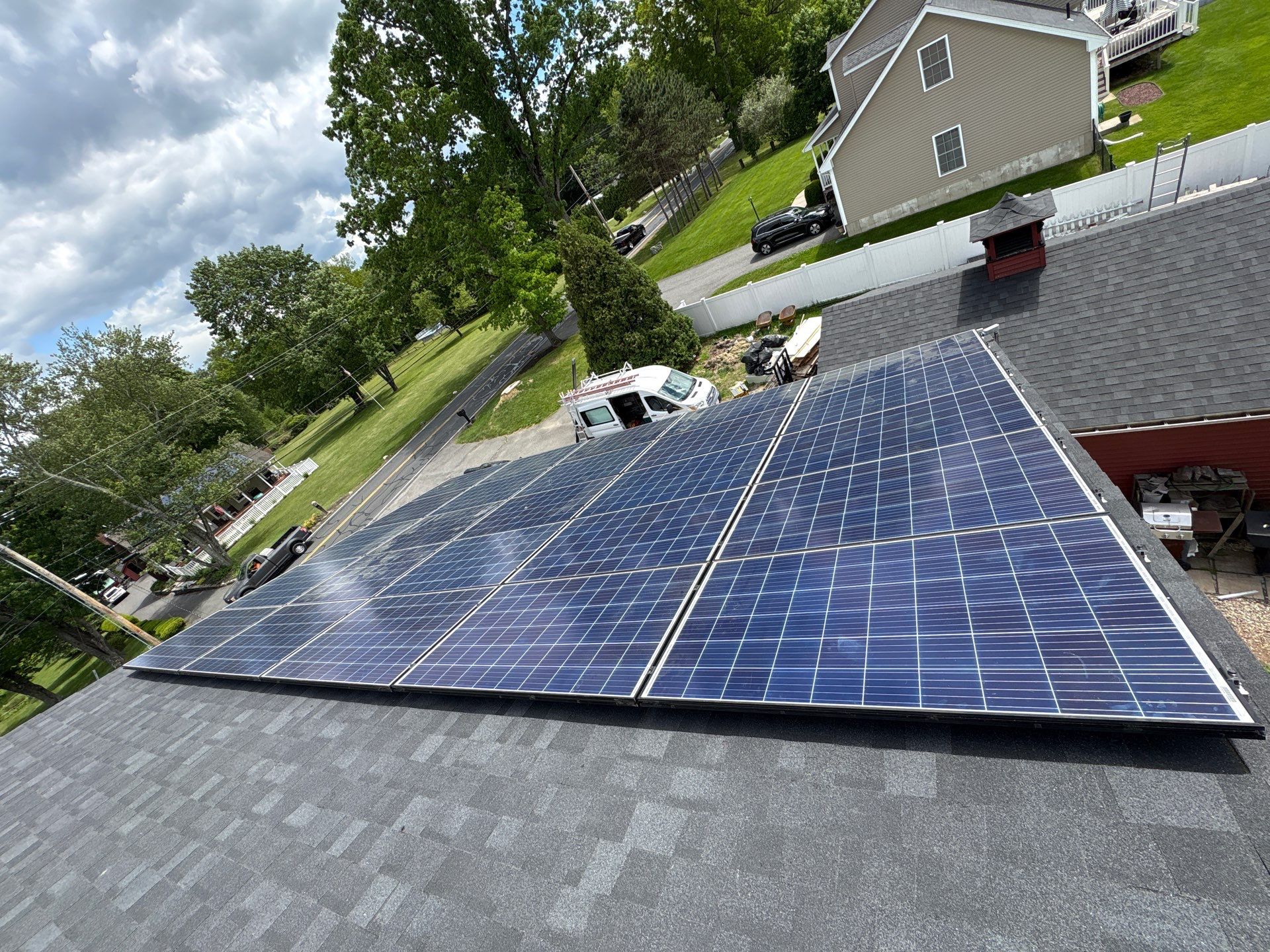 Solar Removal, Reinstall & Full Roof Replacement in Wilbraham, MA – Owens Corning Duration, Onyx Black by JOHNNYS PRO