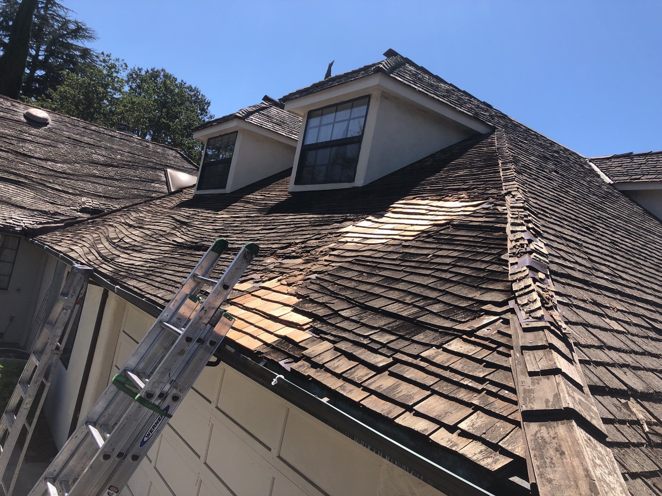 Wood Shake Roof Repair and Shingle Replacement in Los Gatos by Eastman Roofing & Waterproofing Inc.