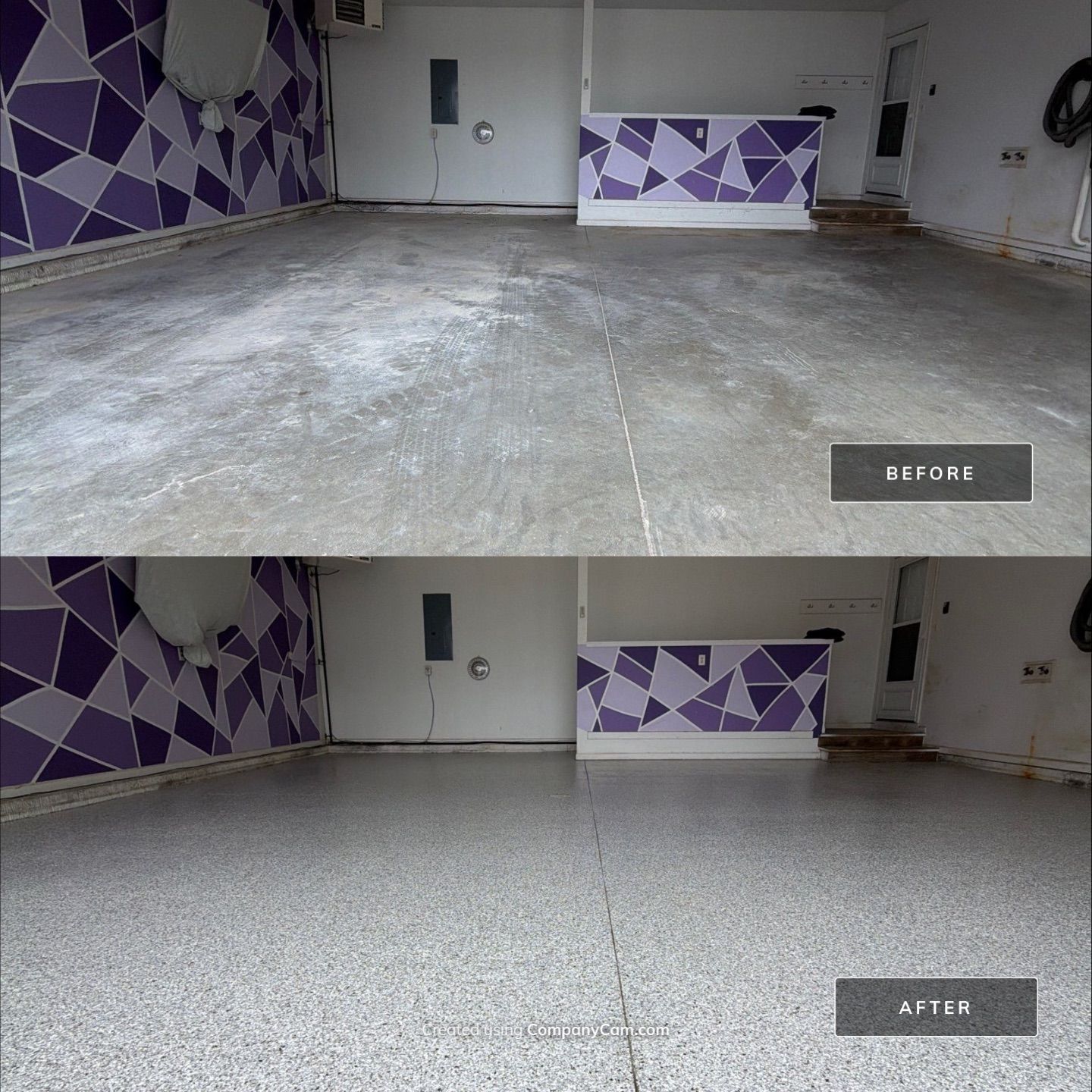 Maxwell, IA Coyote Flake Garage by Revival Concrete Coatings