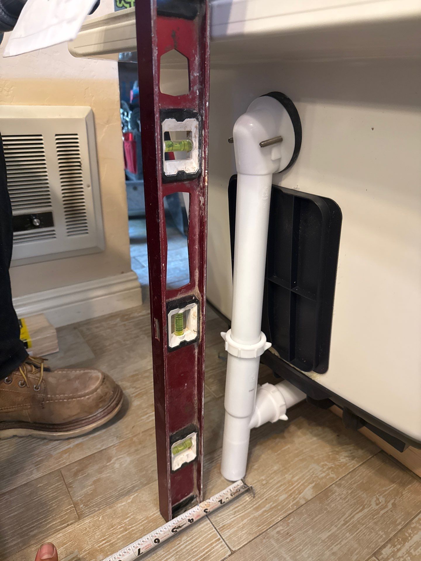 Shower Tub Installation with Underground Plumbing by Us Plumbing