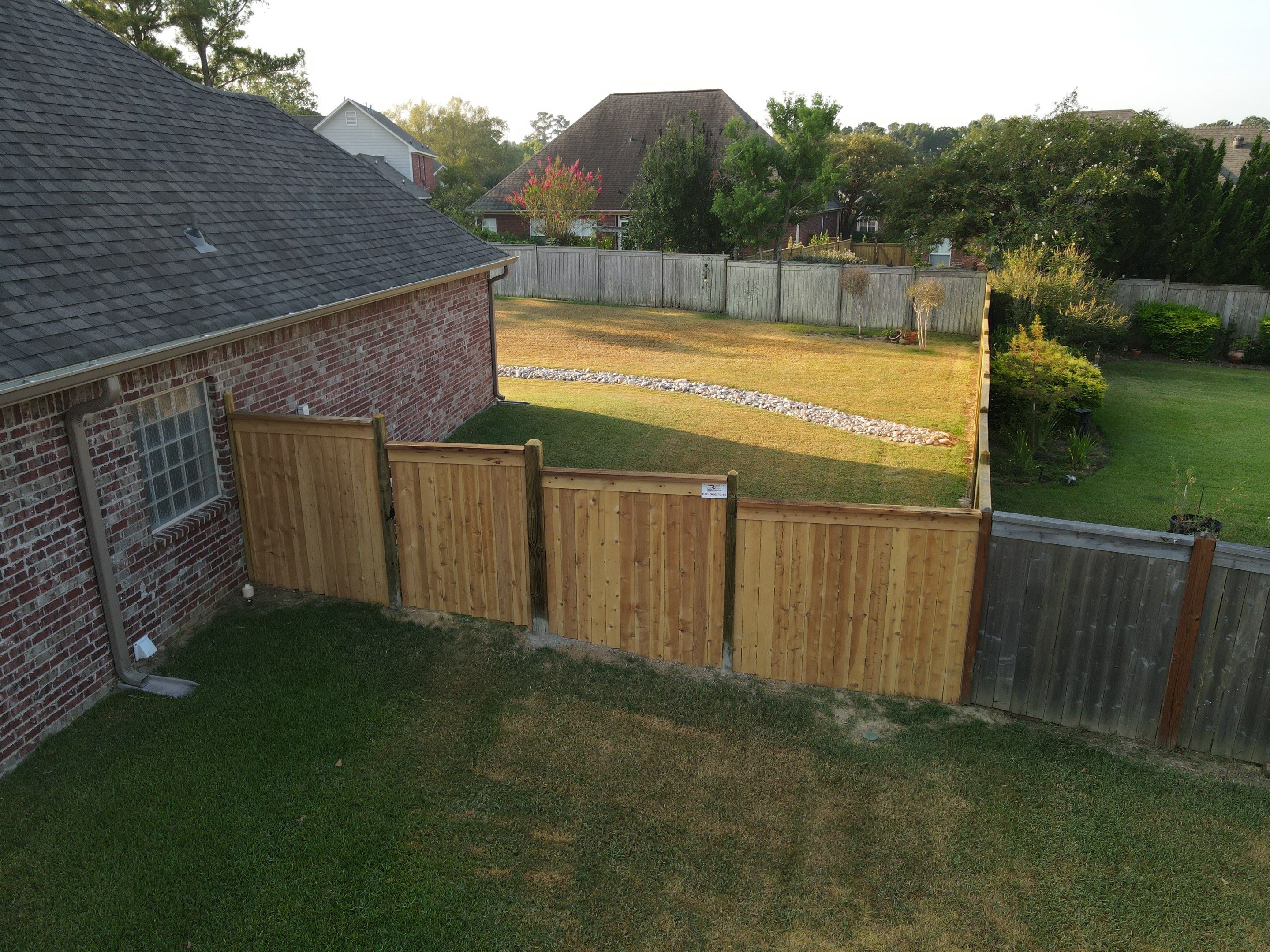 6ft Cedar Good Neighbor Fence by Roberson Construction LLC
