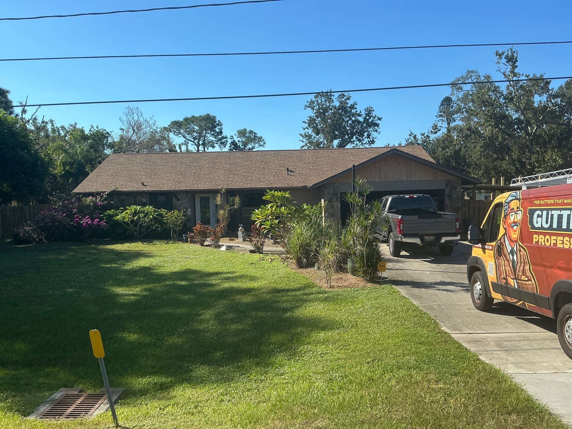 Brown Seamless Gutters for Beach Cottages in Sarasota FL by Gutter Professors