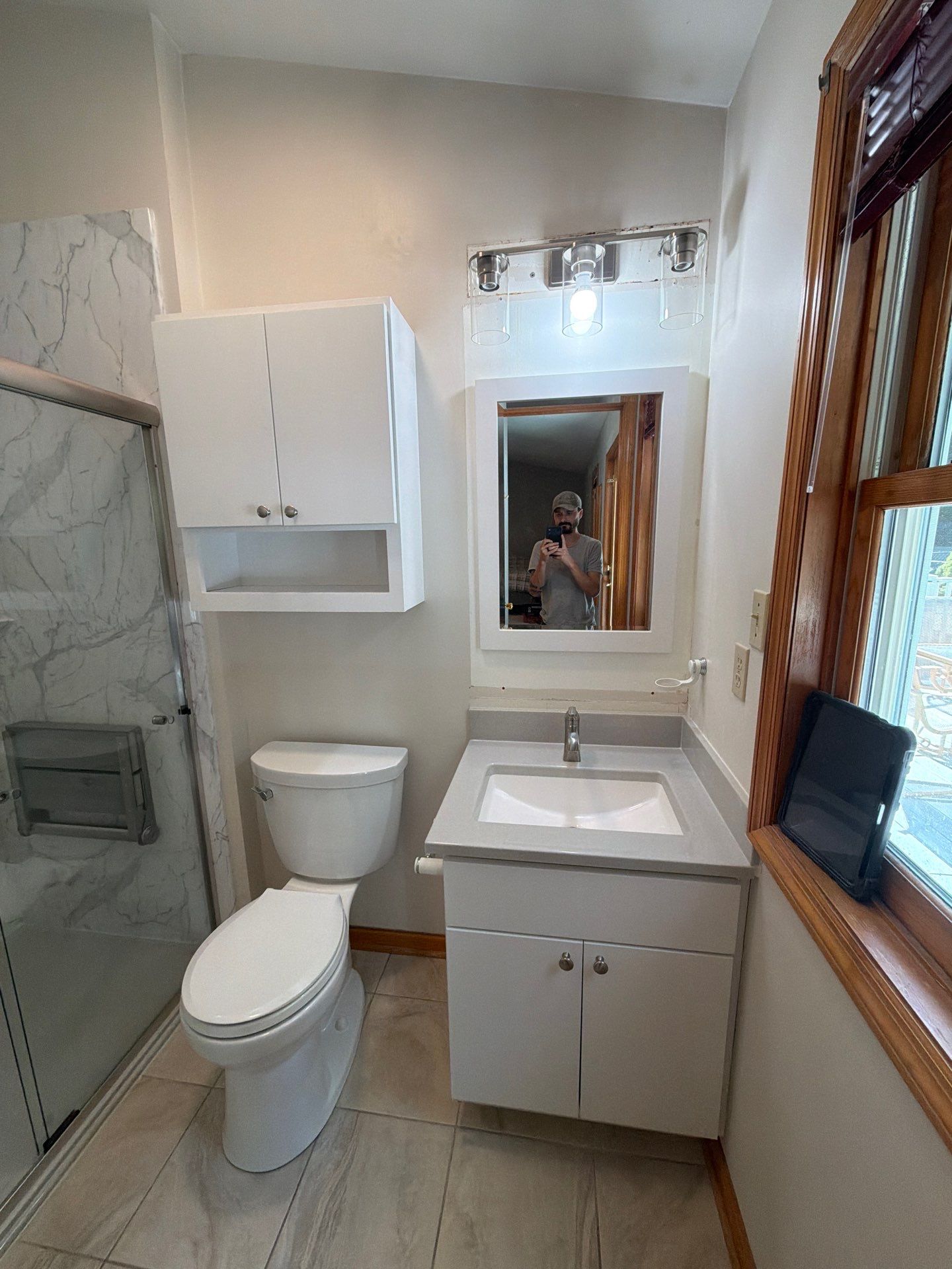 Phase II: Santorini White & Feather Onyx by Rome Bath Remodeling