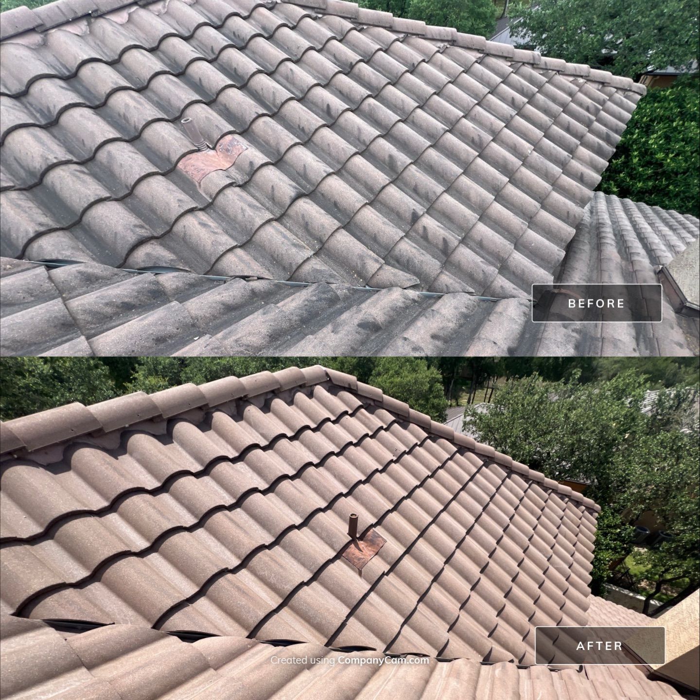 Tile Roof Washing Project in Garden Ridge by Bright Choice