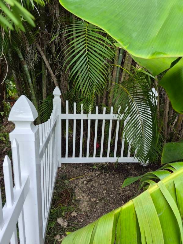 White Vinyl Picket and Privacy Fence Installation in Fort Myers by True Fence LLC