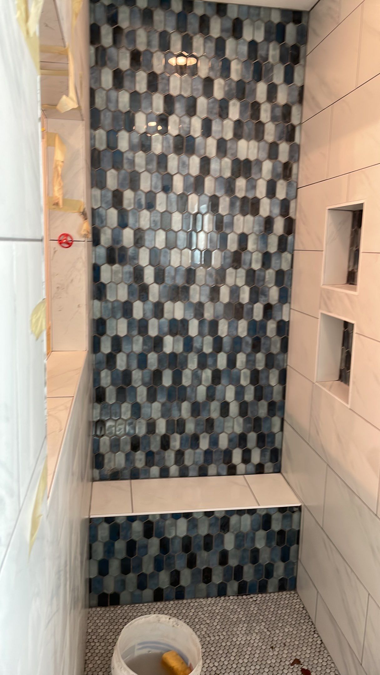 Bathroom Remodel using Decorative Tile by Footprints Floors of Coastal Carolina