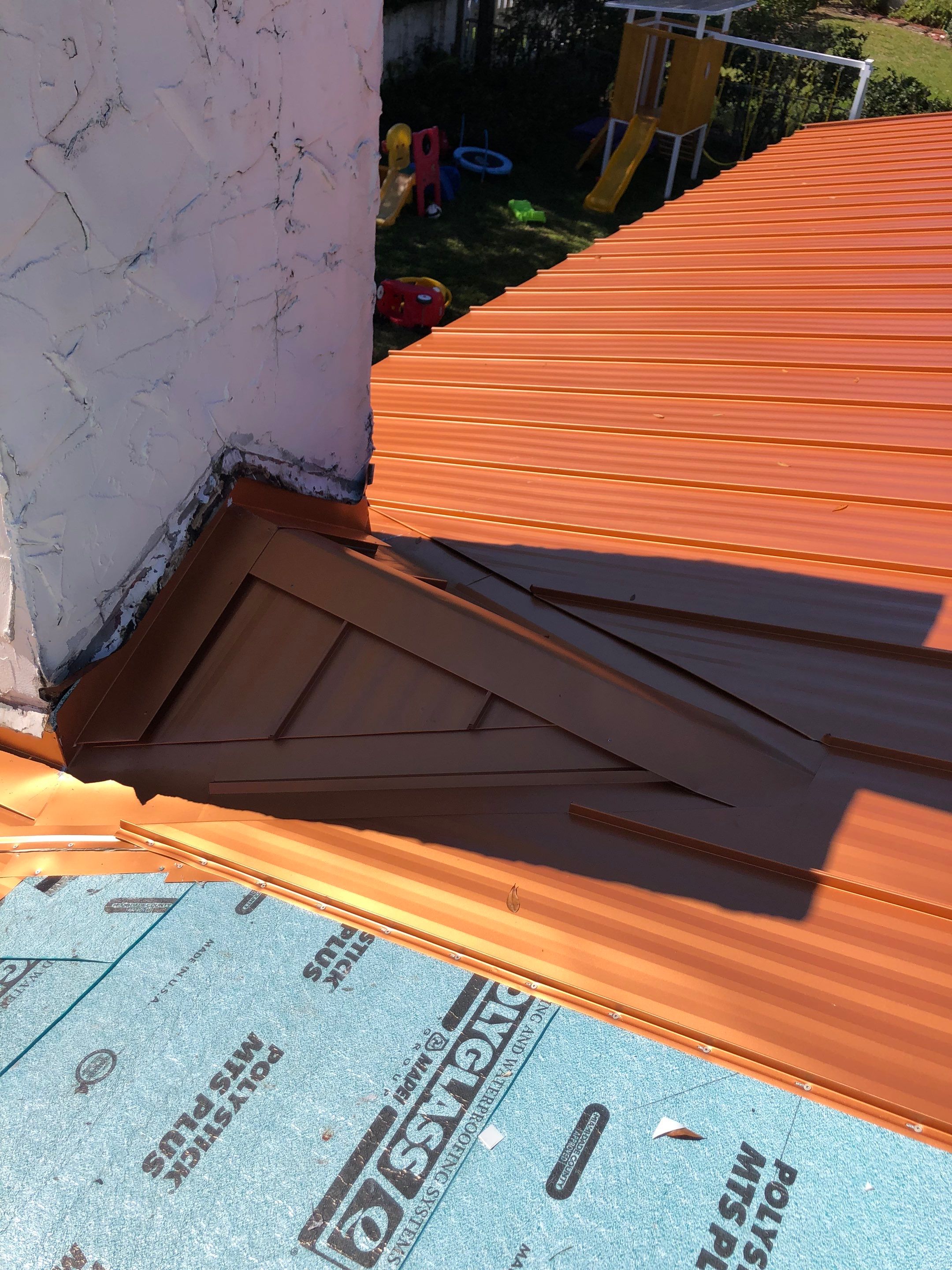 Residential Re-Roof using MS Metals, Copper Penny, Standing Seam. by First Due Roofing