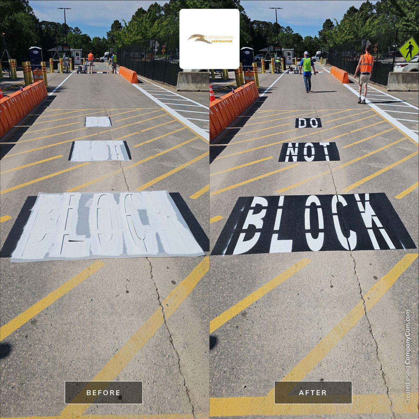 Striping Amazon Parking Lot  by Billy Weatherspoon Contractor