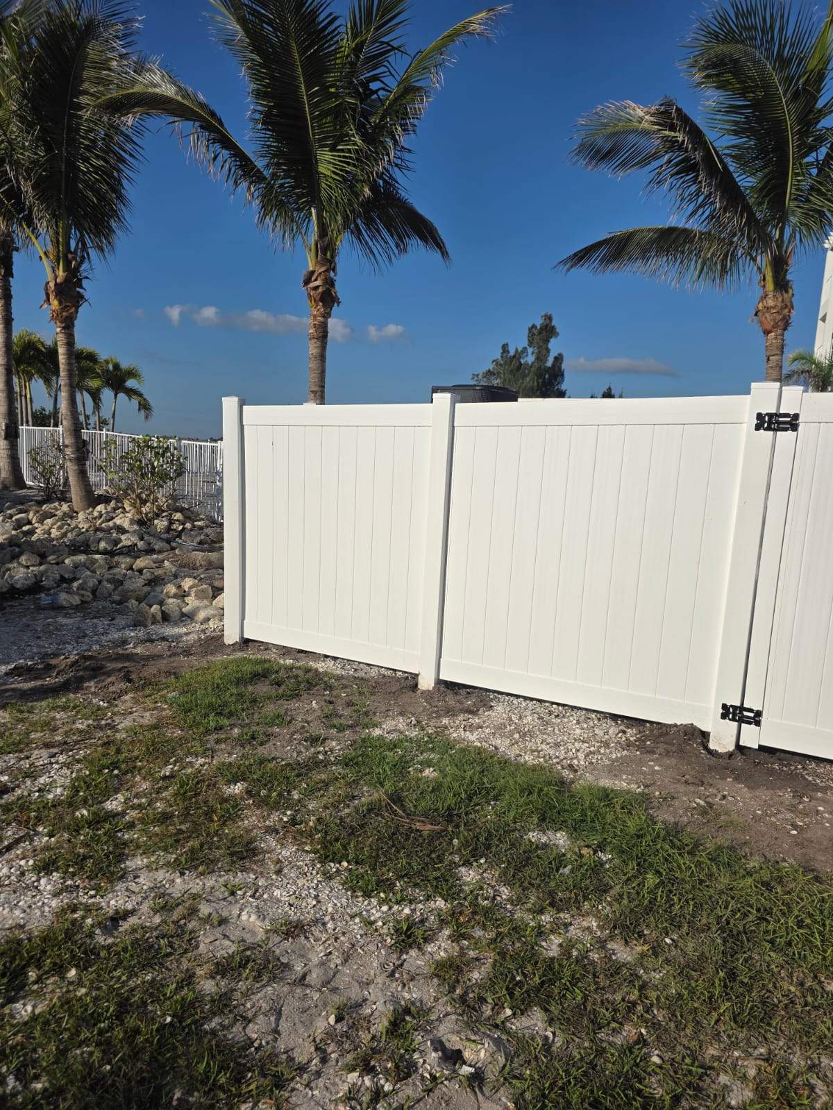 White Aluminum Railing Installation for Commercial Property in Port Charlotte by True Fence LLC
