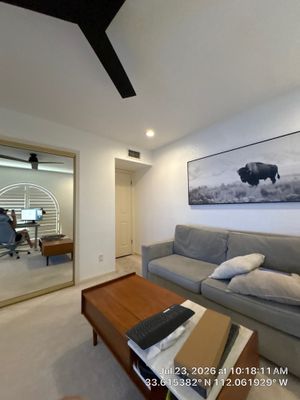 Custom Home Office Setup and Plantation Shutter Installation in Phoenix