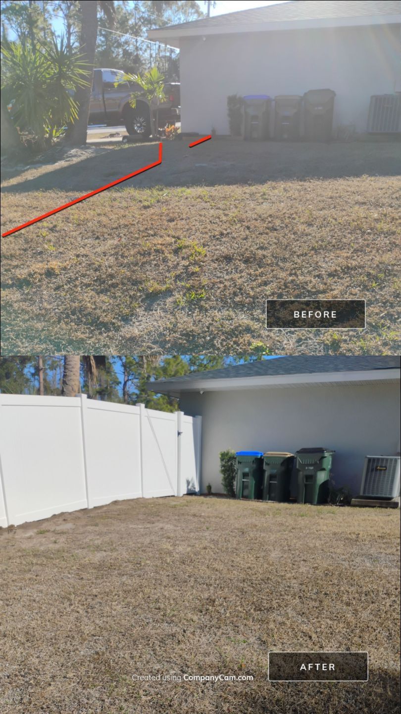 Vinyl Fence with Post Inserts in North Port by True Fence LLC