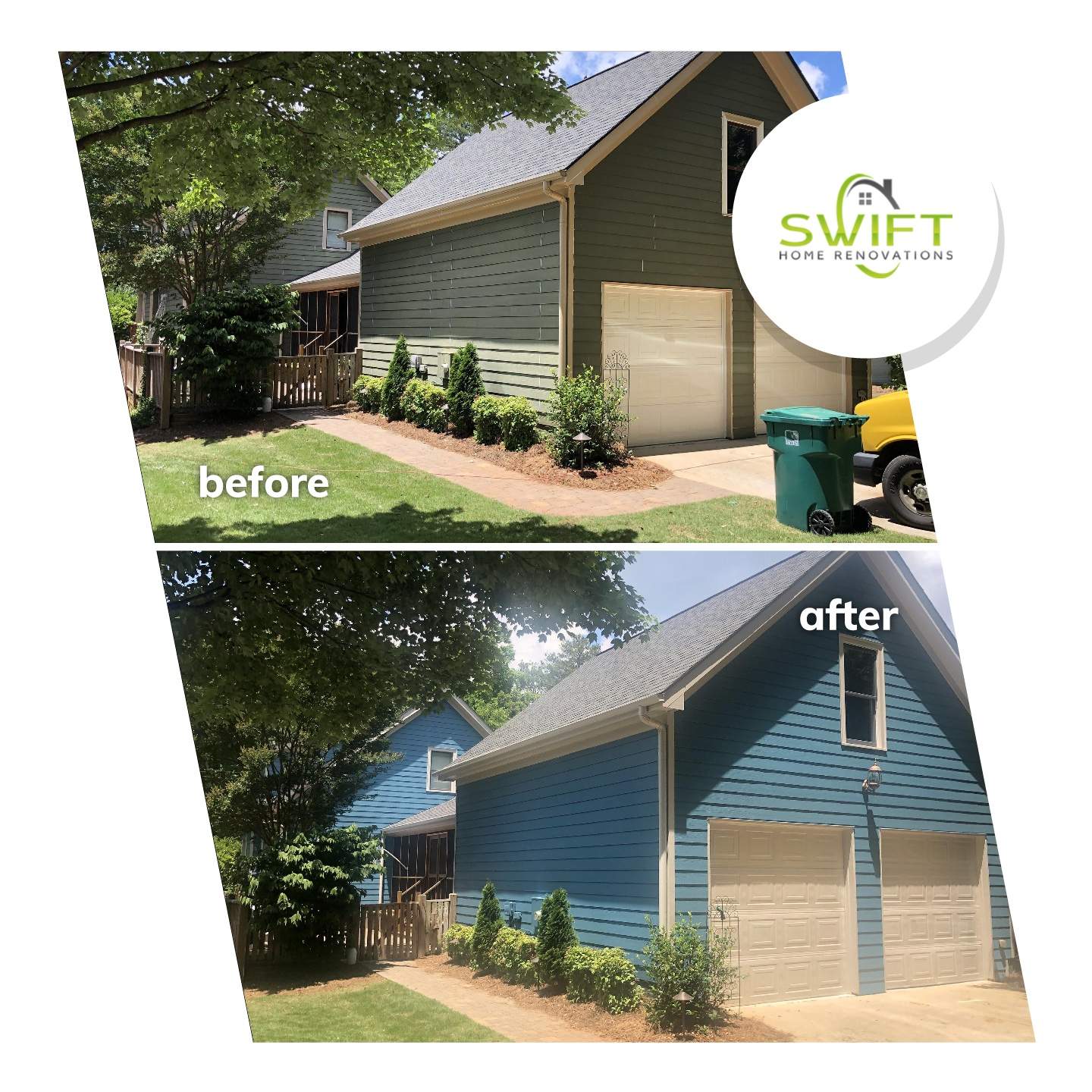Full Exterior Color Transformation and Painting in Smyrna by Swift Home Renovations