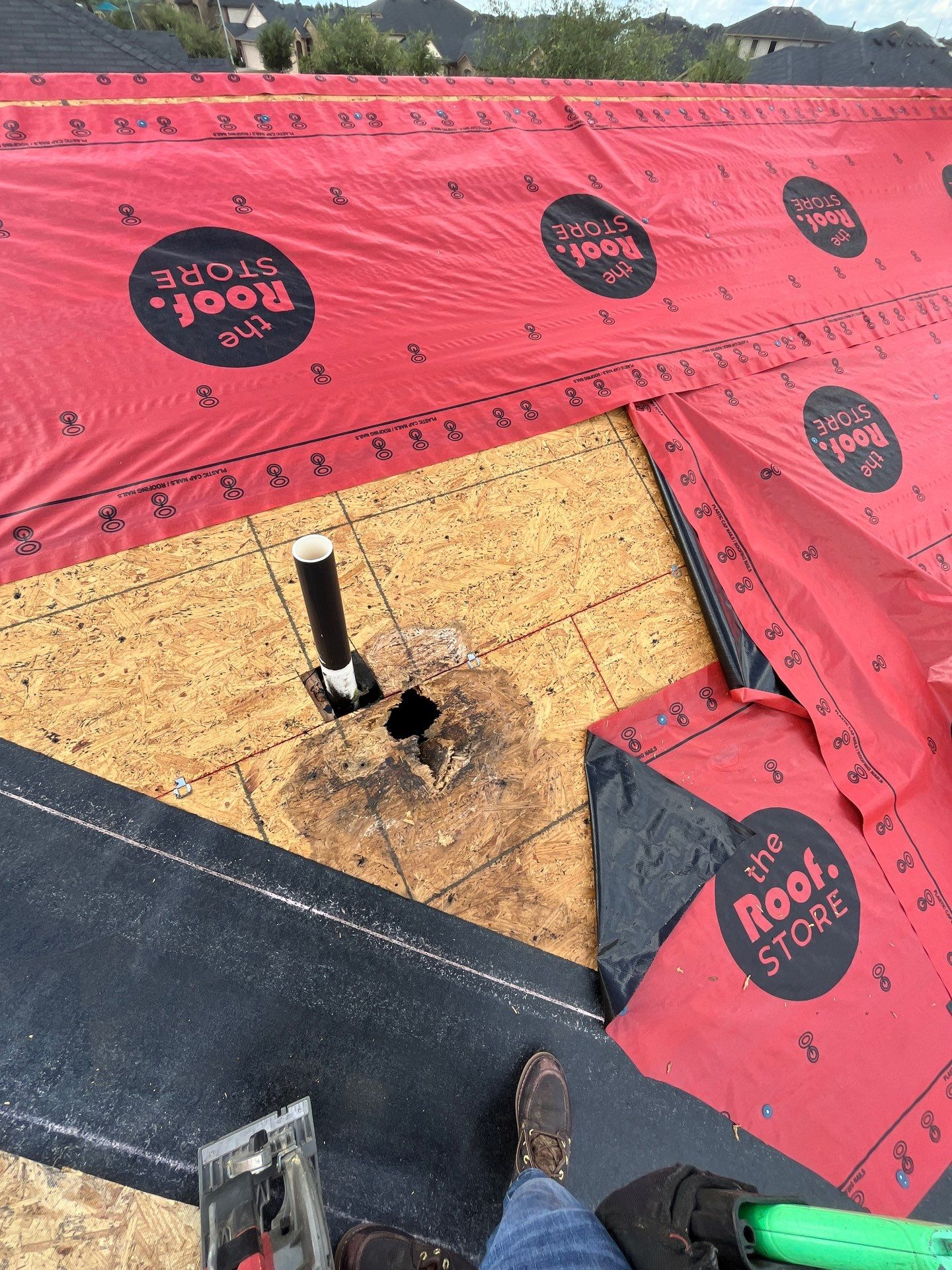 Reroof after Hurricane Beryl by Berry Good Roofing 