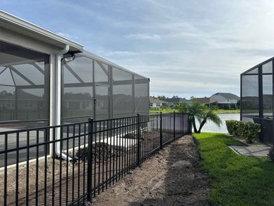 Aluminum Fence Installation using Black 3 Rail Aluminum Fence
