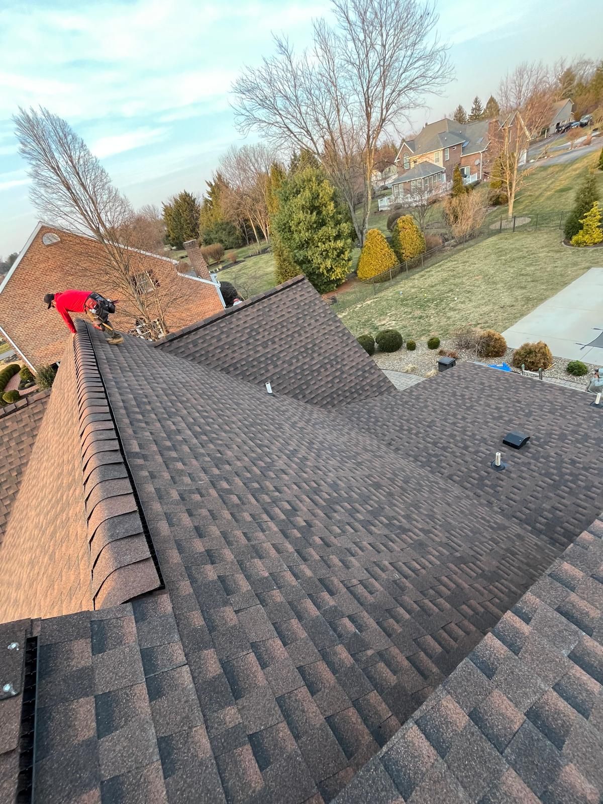 Roof Installation using Gaf Hdz Architectural Shingle - Hickory by Teflon Roofing