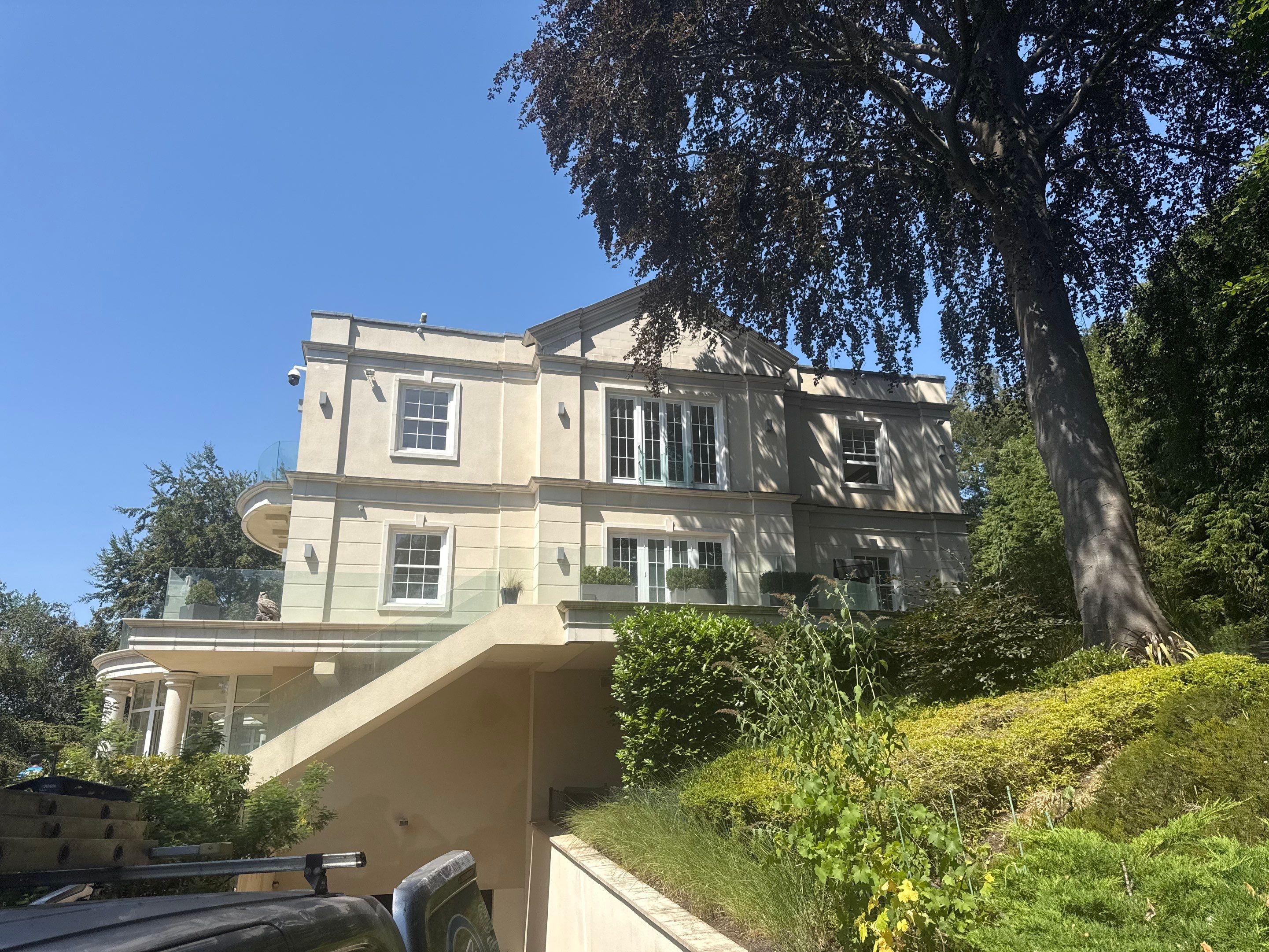 Full Exterior Cleaning of a Neoclassical Estate in Weybridge by Ges Exterior Cleaning ltd