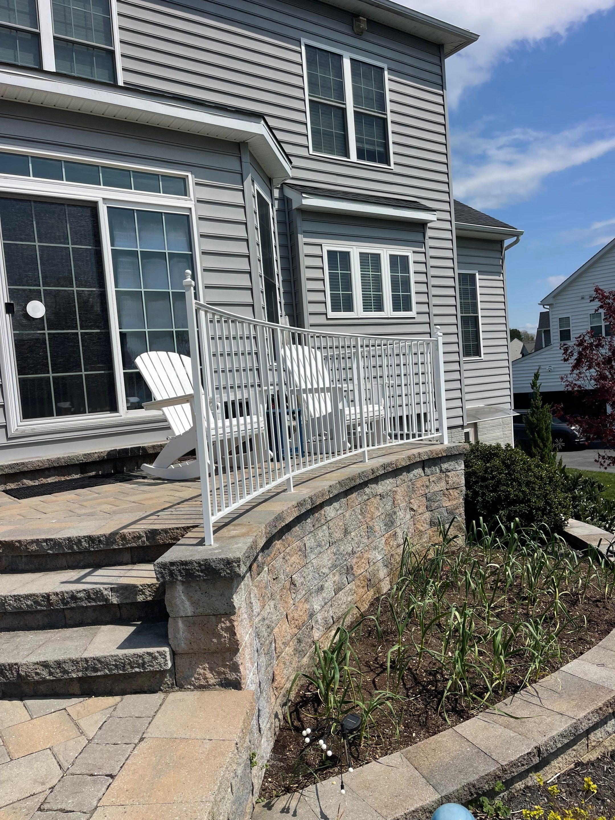 Traditional White Aluminum Railing – Residential Porch – New Market, MD by Capitol Iron Works