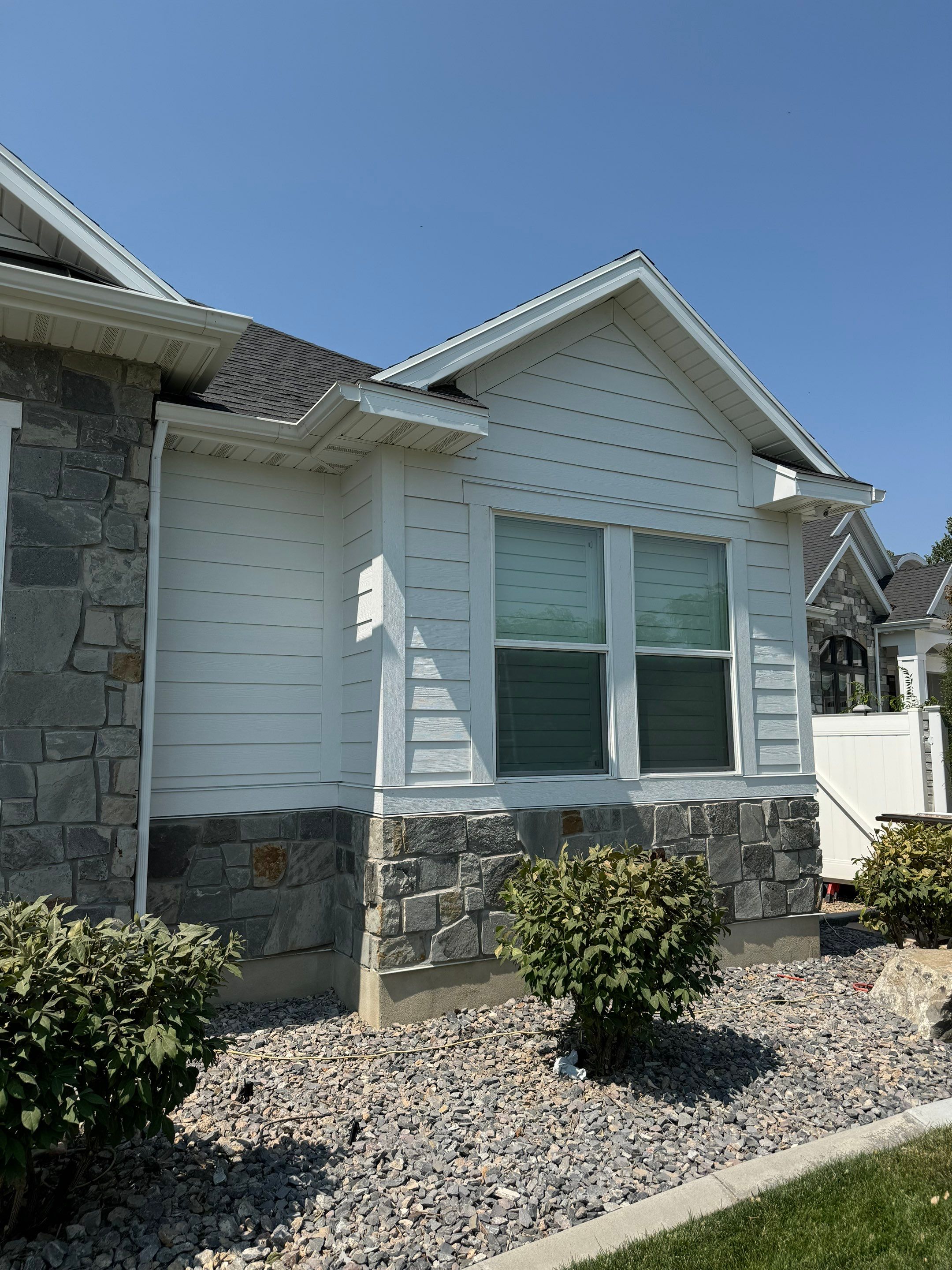 Spanish Fork | Crisp Hardie Replacement & Custom Columns | Arctic White by Ideal Siding Utah