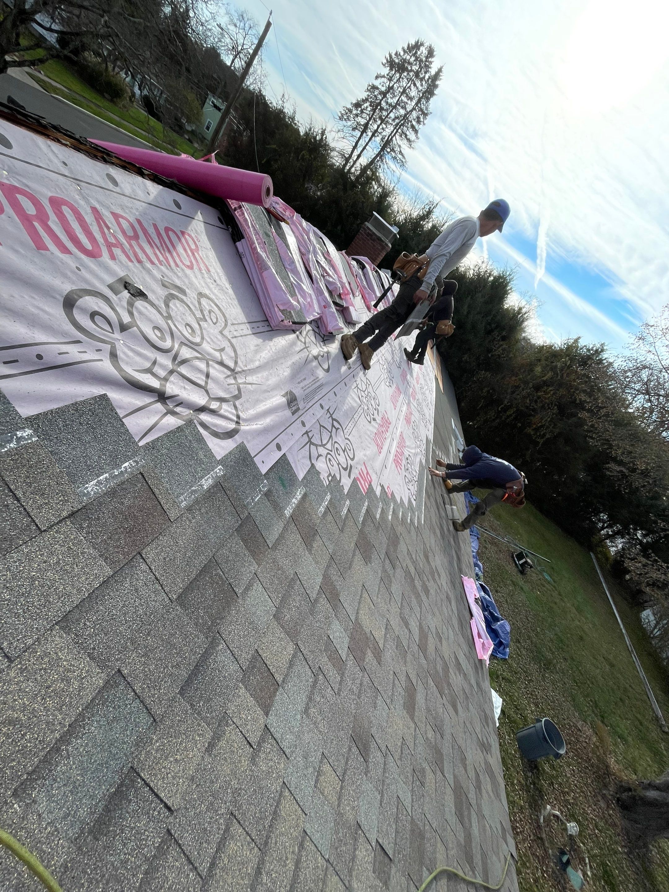 Residential Roofing Installation using Owens Corning Duration Driftwood by A Plus Exterior