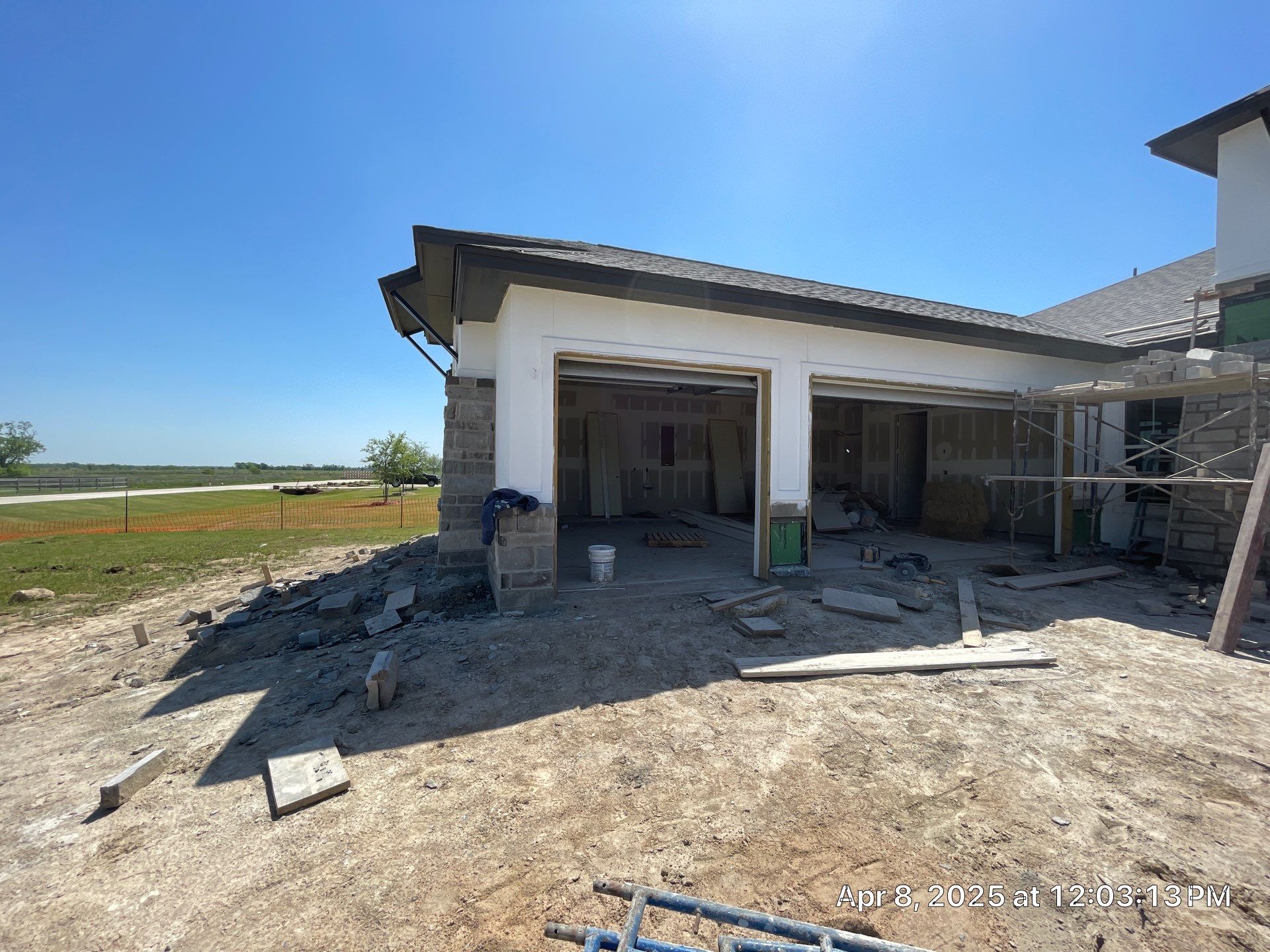 Waller Sophistication: Snowbound Color Stucco with Limestone Accents. by Apex Conventional Stucco Llc