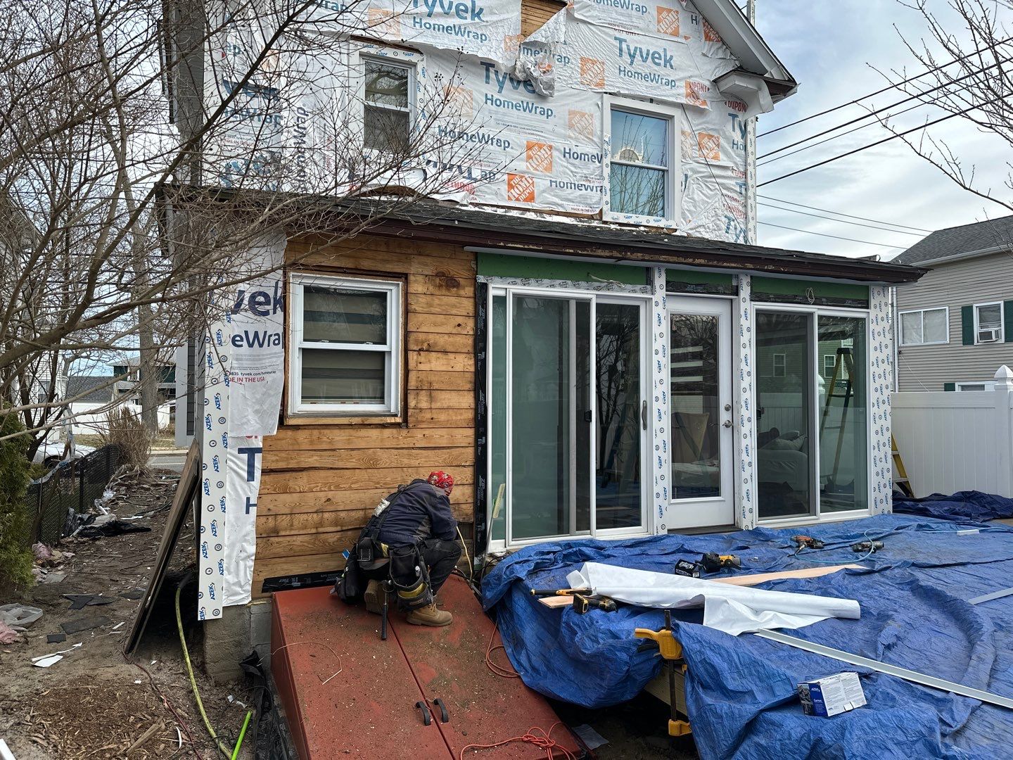 Siding Installation using Hardie Plank Aged Pewter by A Plus Exterior