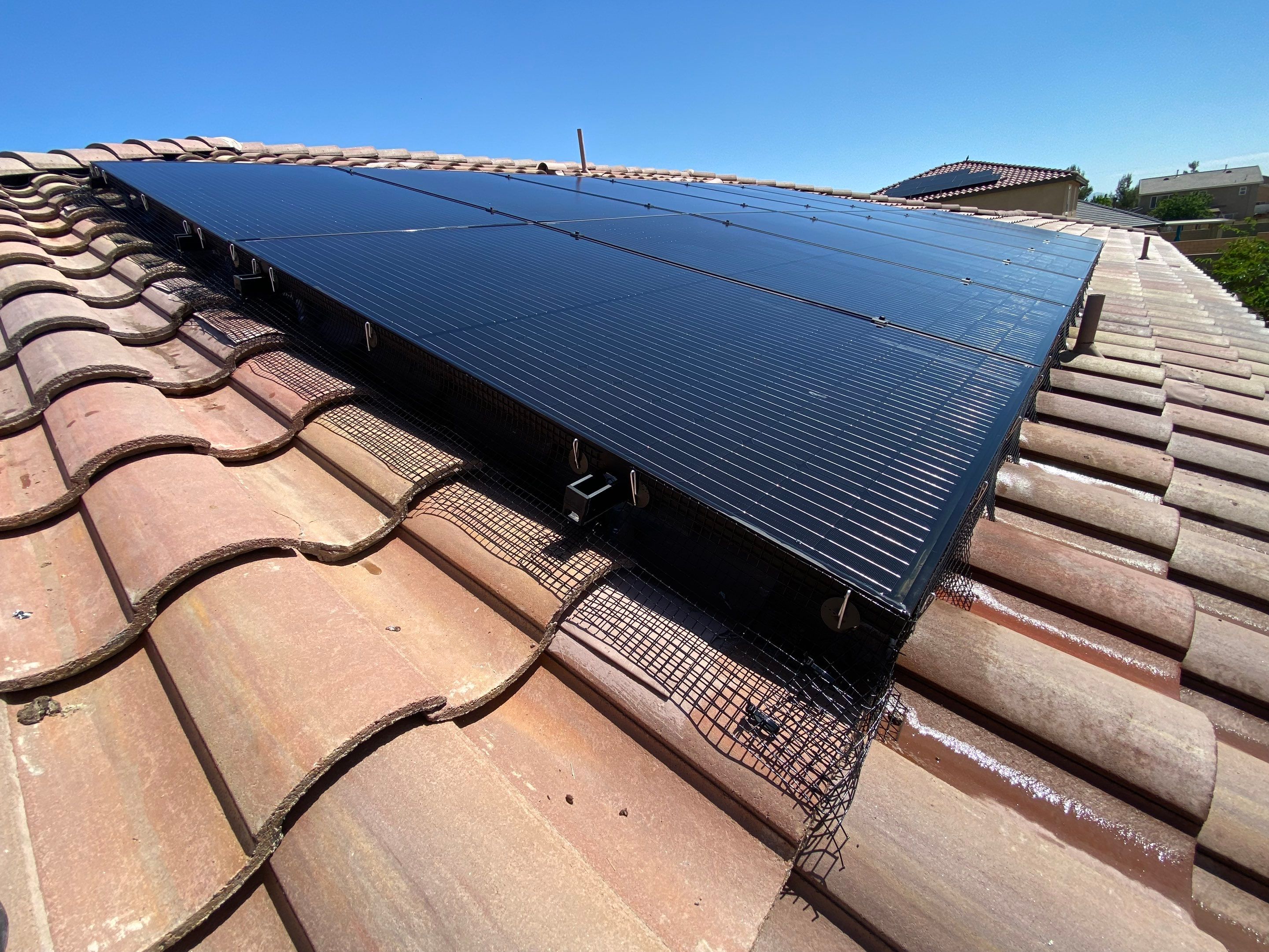 Bird Proofing Project in Victorville Ca by Palm Coast Solar Cleaning
