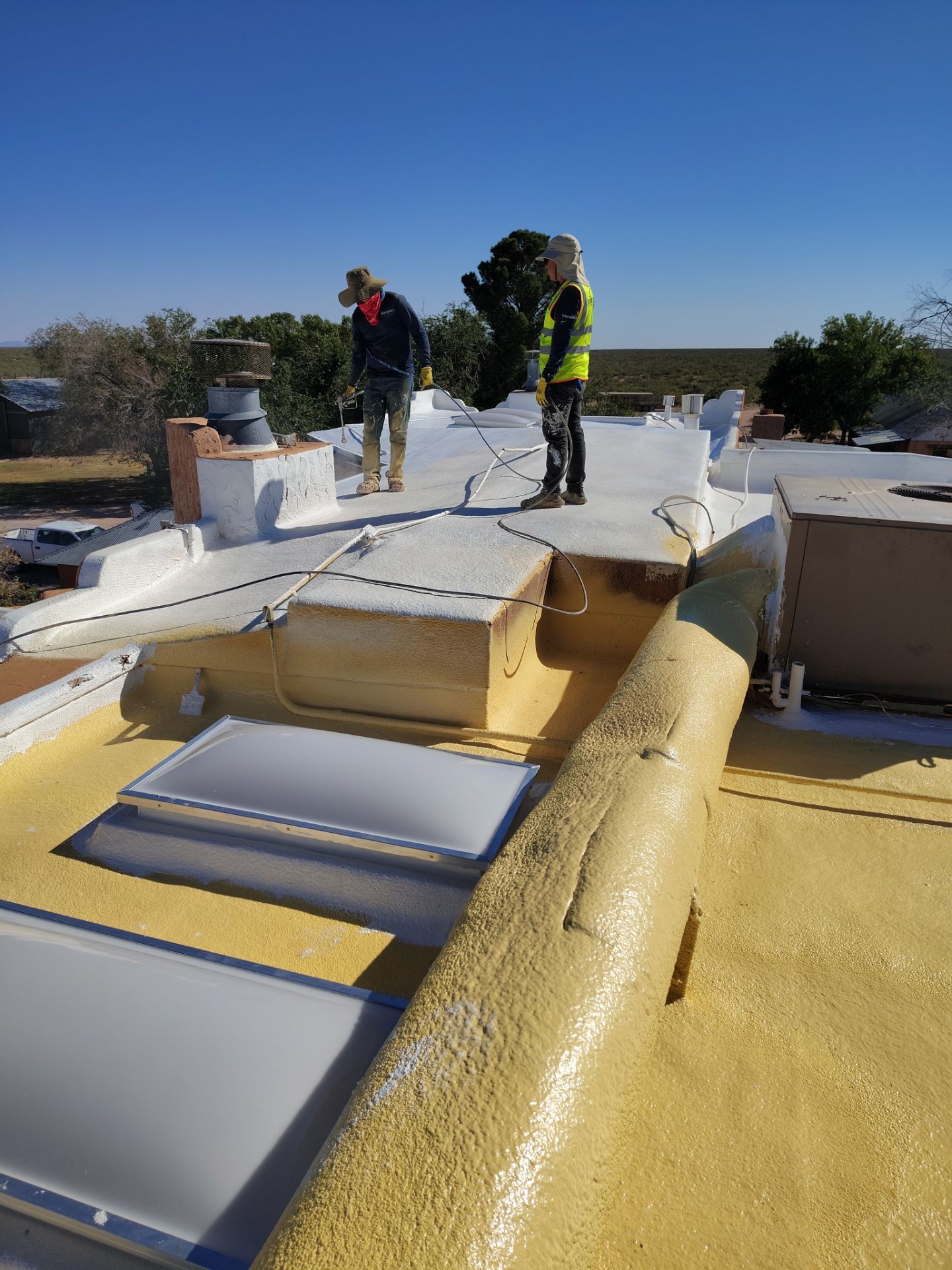 Residential roof application by SPF Services 