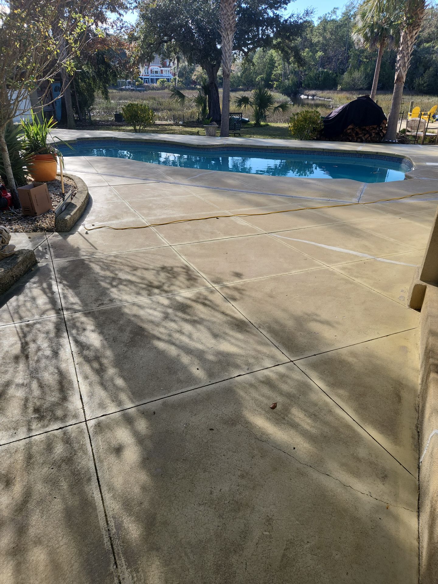 Concrete Pool deck with AcryFin by DuraSeal
