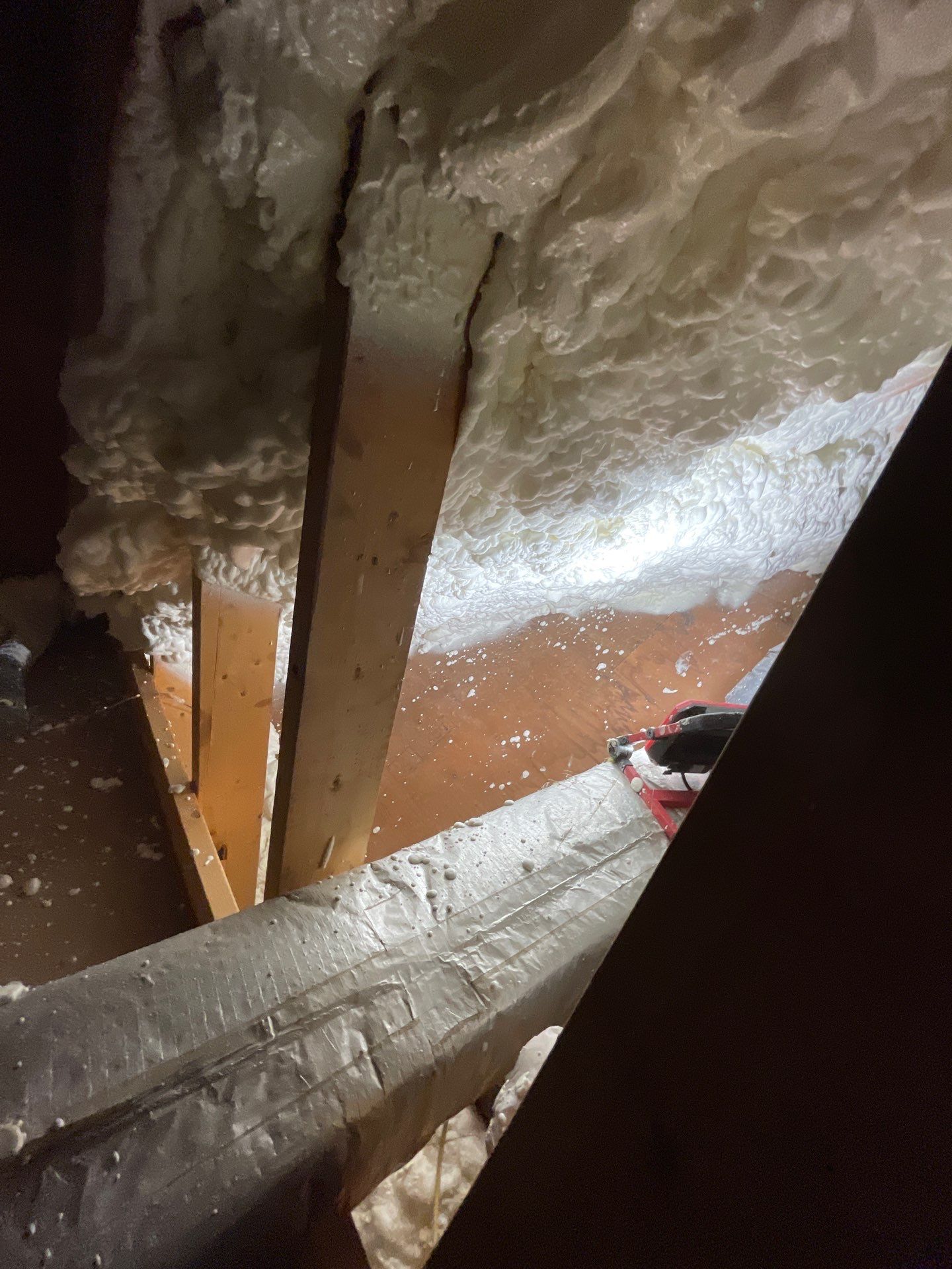 Attic Insulation using open cell spray foam by NYS Foam & Energy