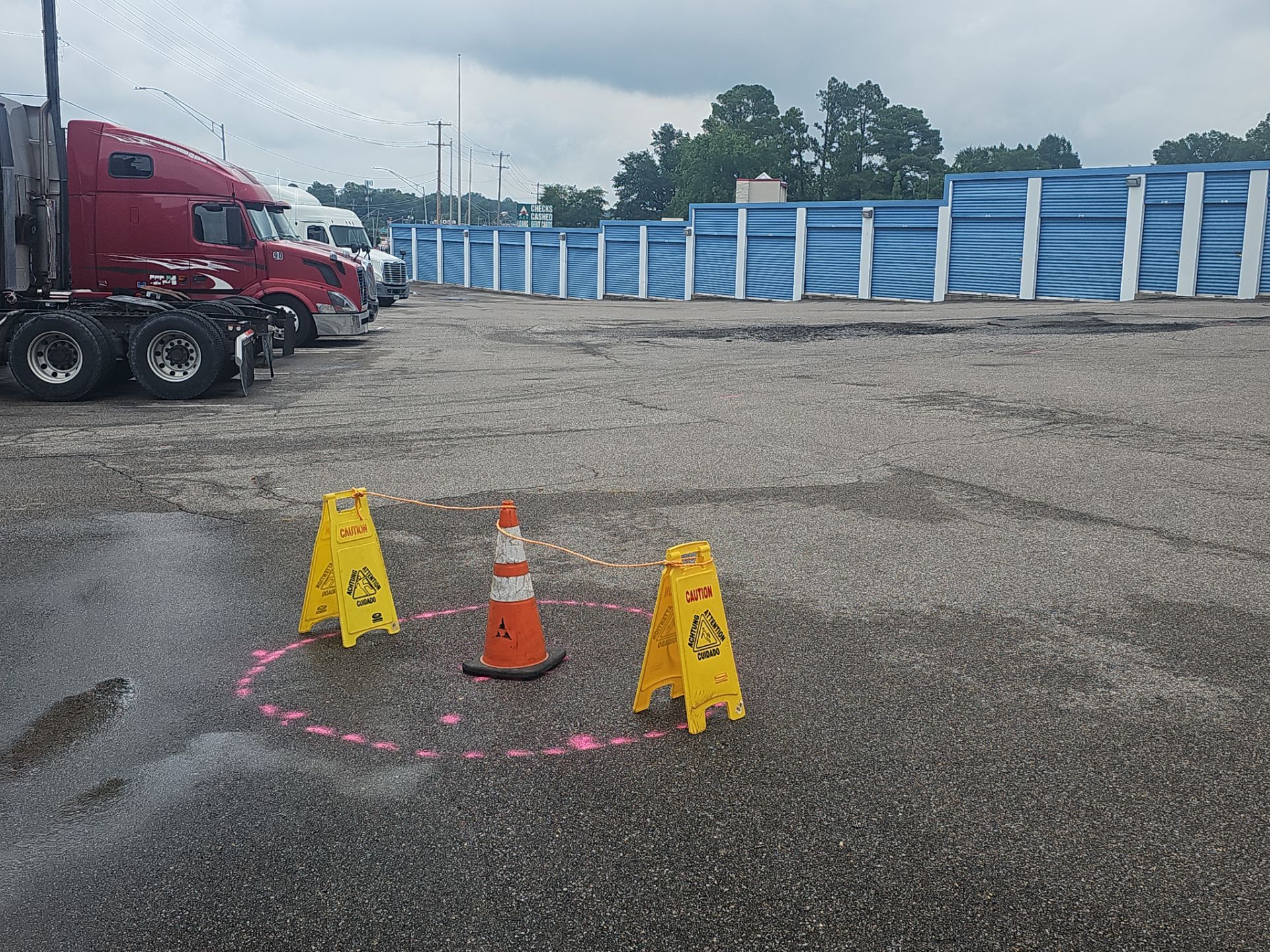 GPR Investigation on sink hole by Alsip Locating Service, LLC