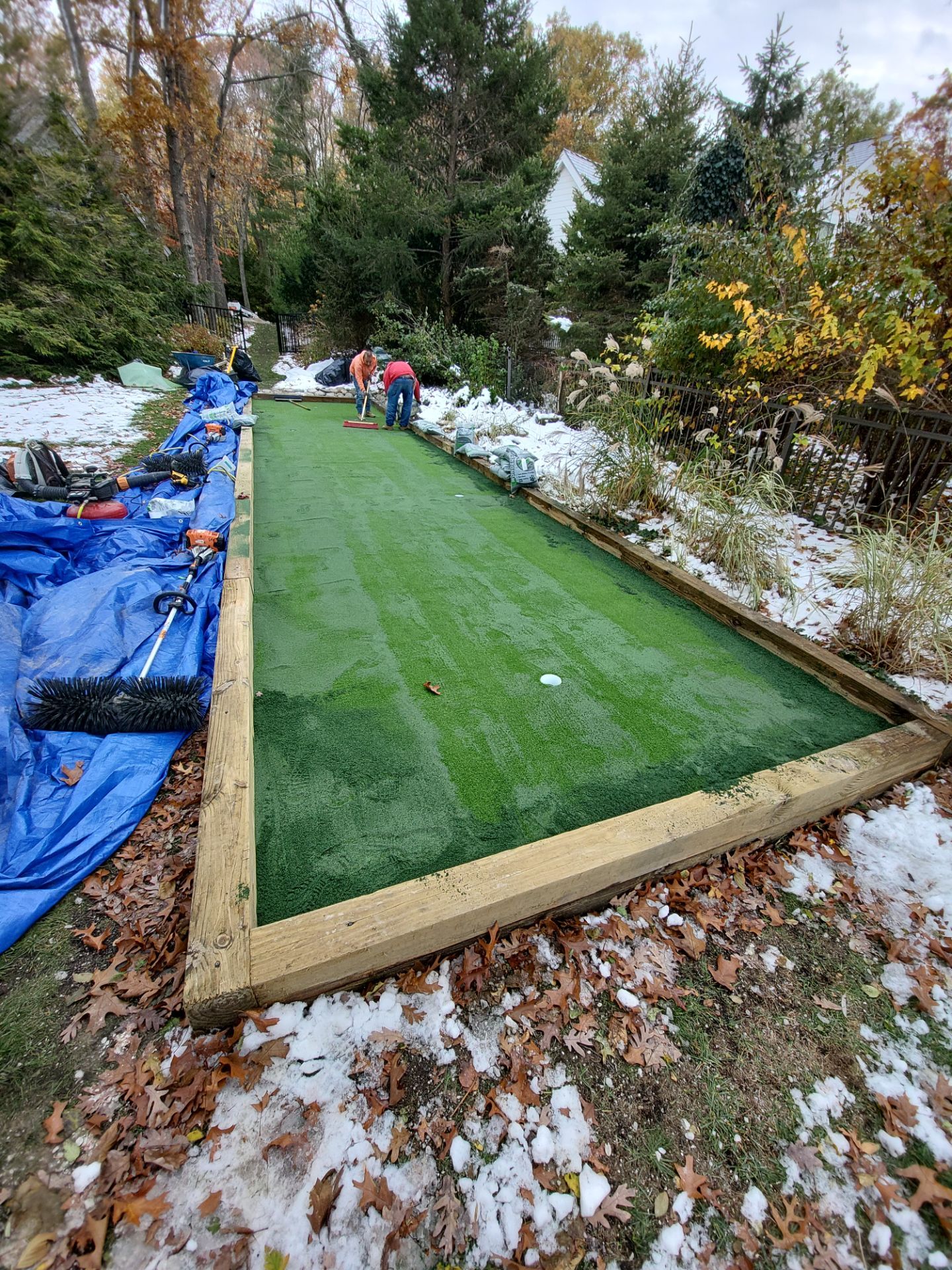 Custom Backyard Bocce/Green Install by Southwest Greens Midwest