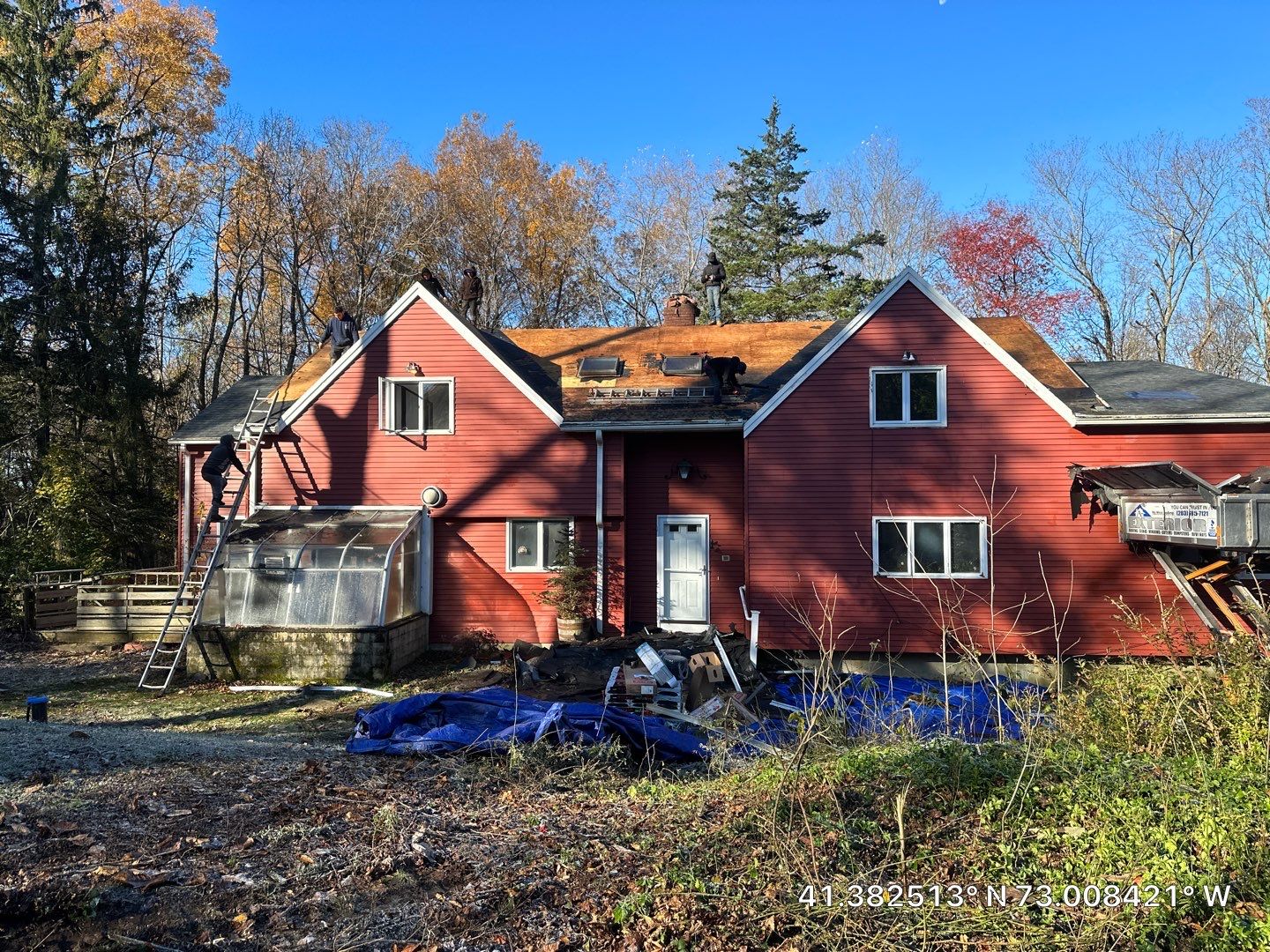 Residential Roofing Installation using Owens Corning TruDefinition Duration AR - Estate Gray & White Double 4 Siding by A Plus Exterior