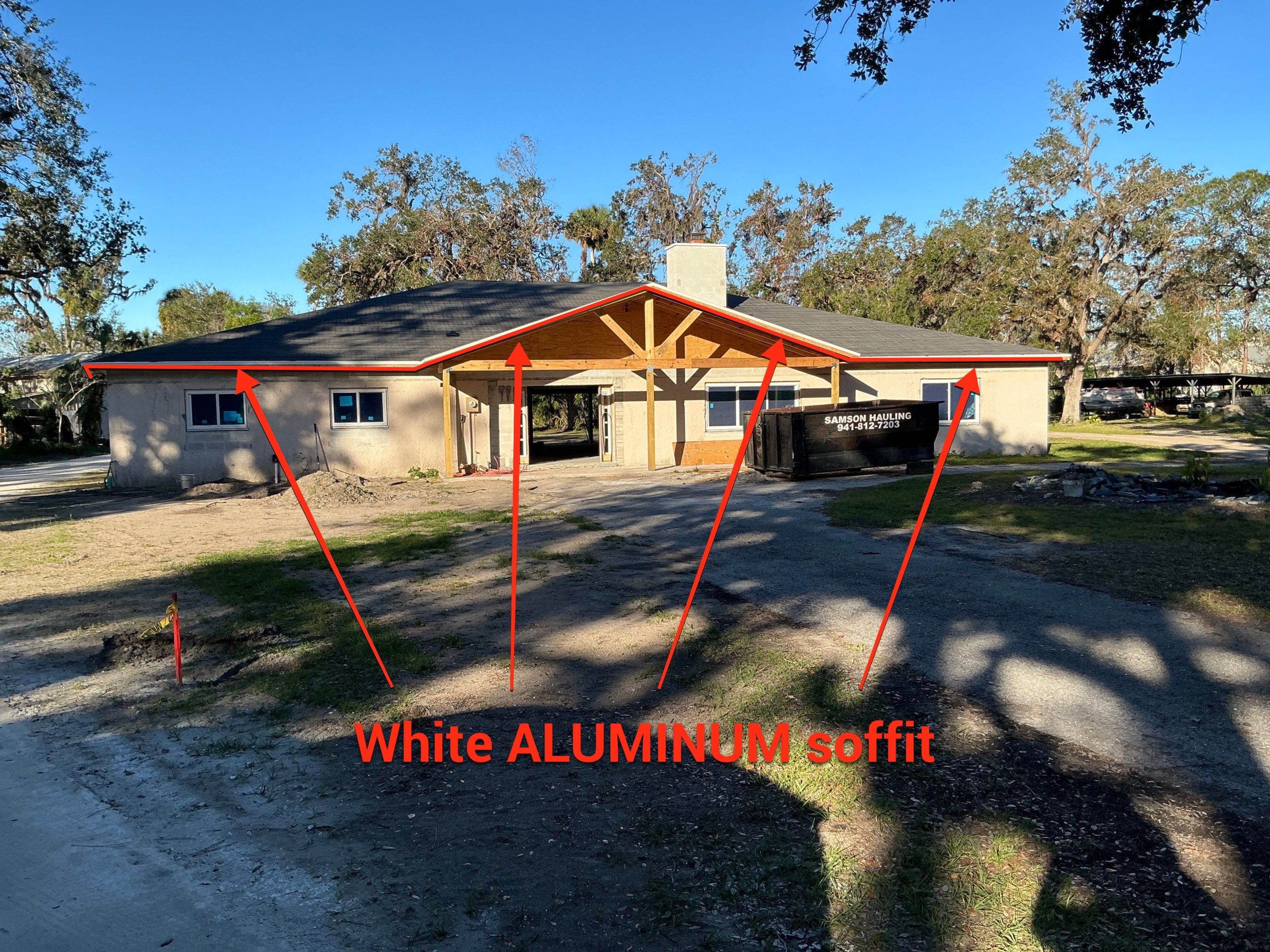 White Aluminum Soffit and Fascia Project in Bradenton FL by Gutter Professors