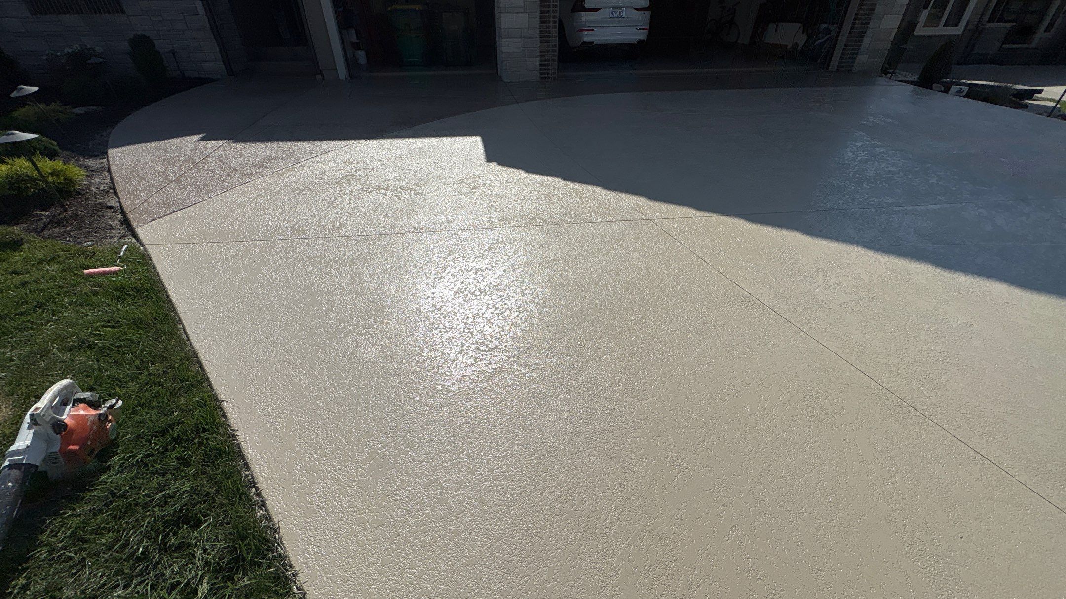 Two-Tone Driveway Resurface - Olathe, KS by Big Red Decorative Concrete, LLC