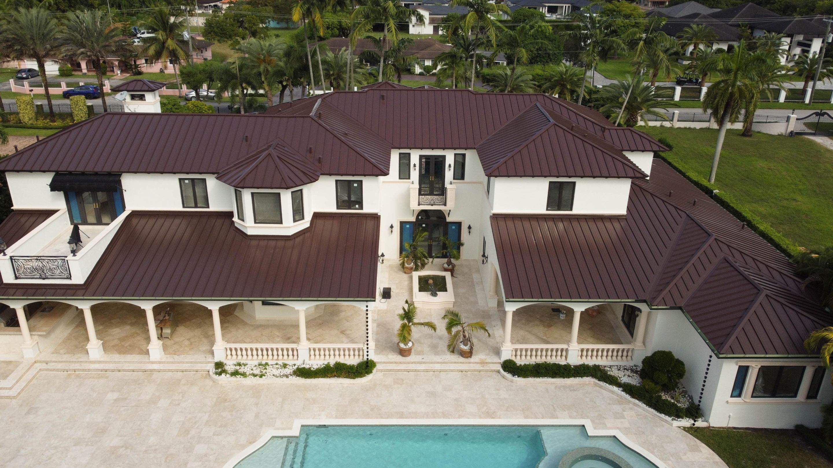 Metal Roof - Galvalume - Mansard Brown by Istueta Roofing