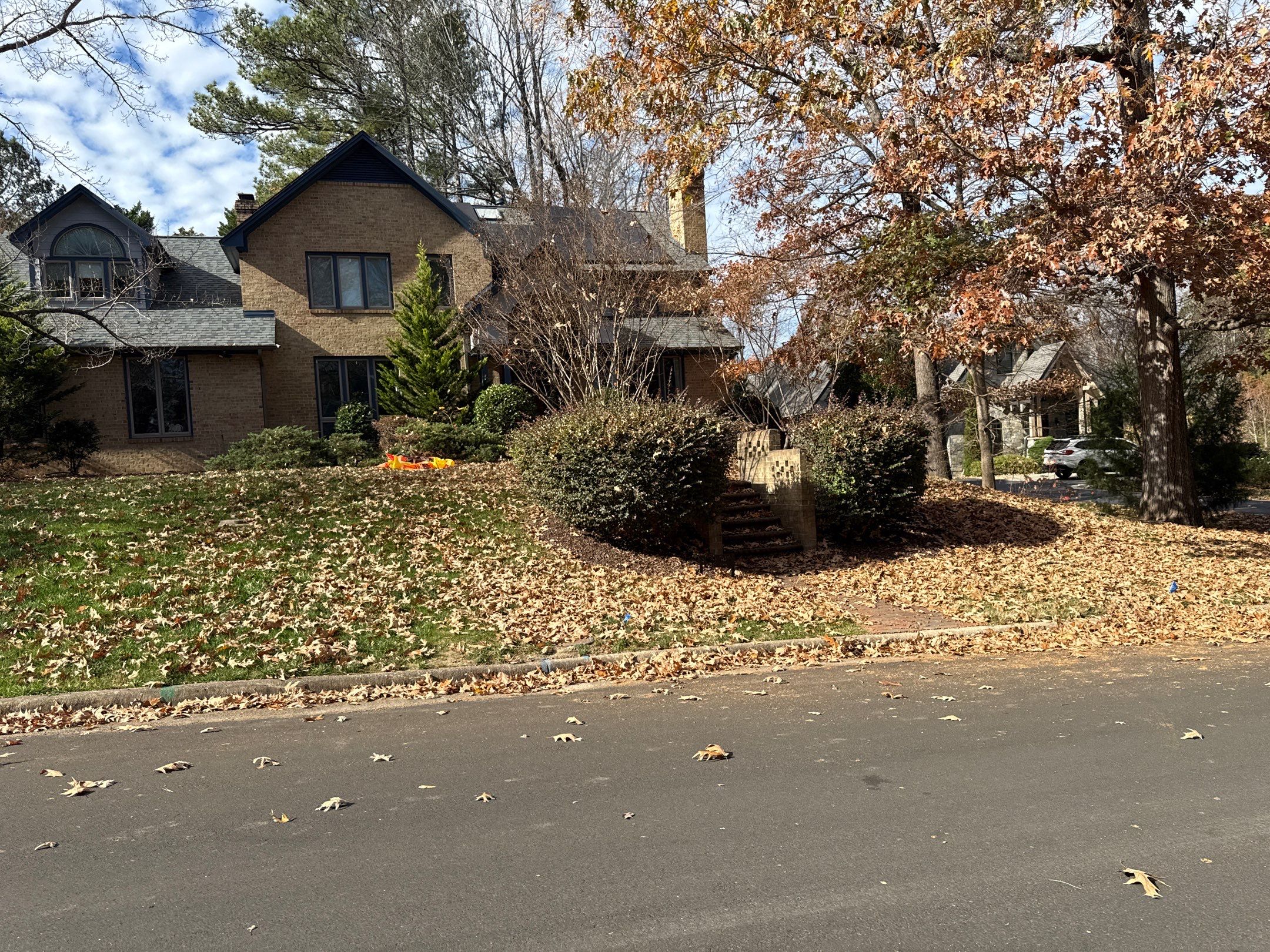 Leaf removal and vacuum leaves by Martinez Brother’s Nc Landscaping Inc