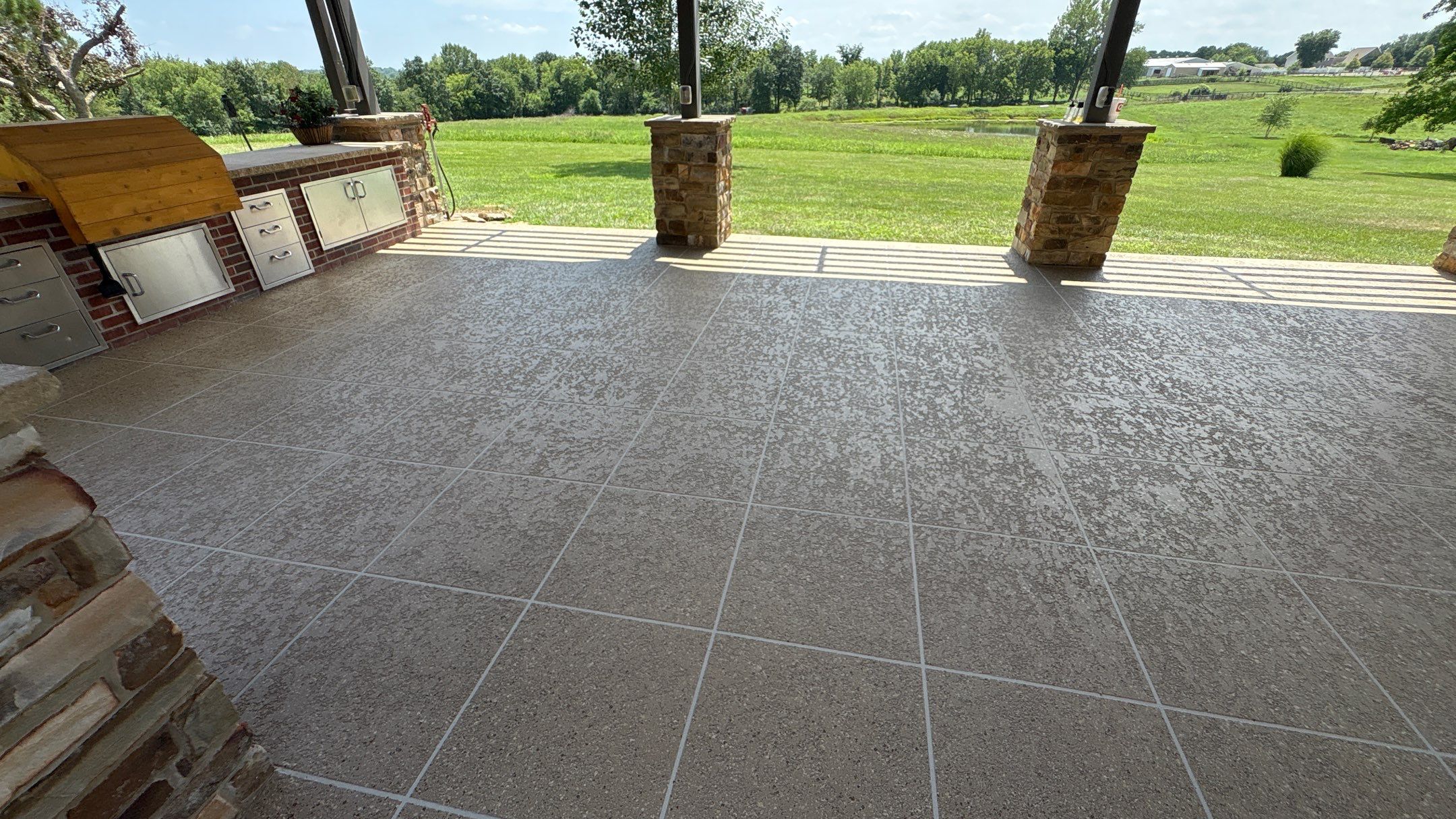 Custom Back Patio Resurface - Kearney, MO by Big Red Decorative Concrete, LLC