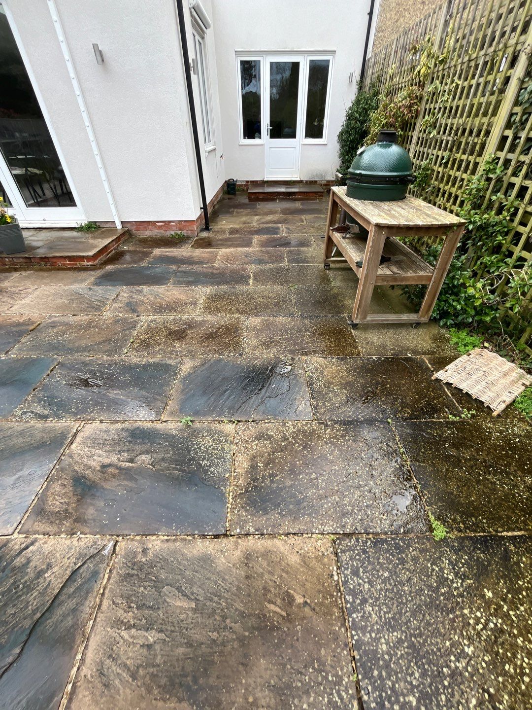 Patio Area Spring Clean using Mosmatic Flat Surface Cleaner by Ges Exterior Cleaning ltd